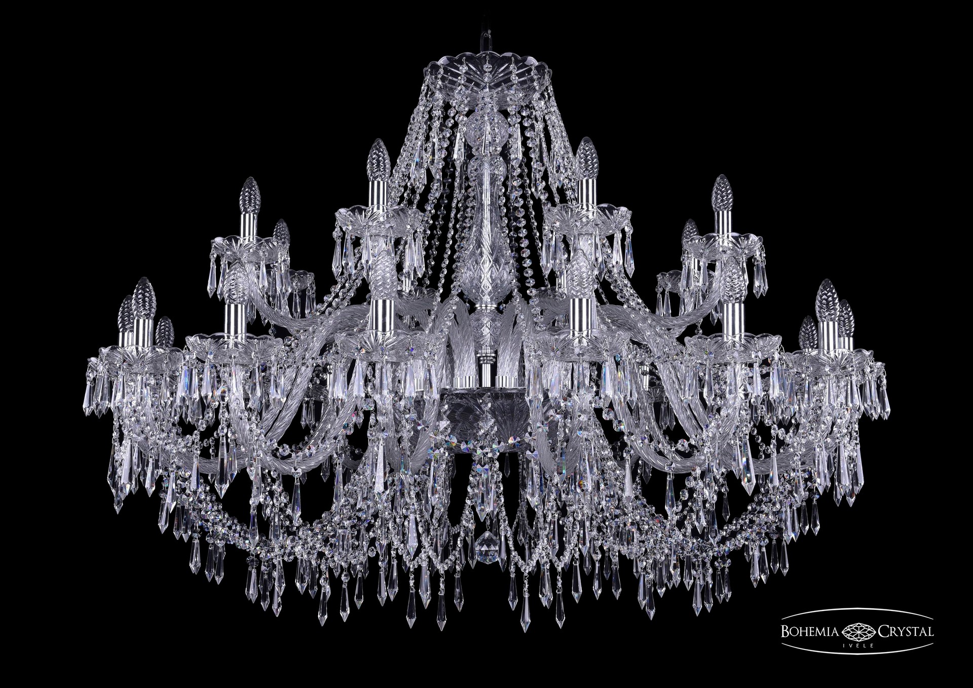 Подвесная хрустальная люстра 1403 Bohemia 1403/16+8/460 Ni