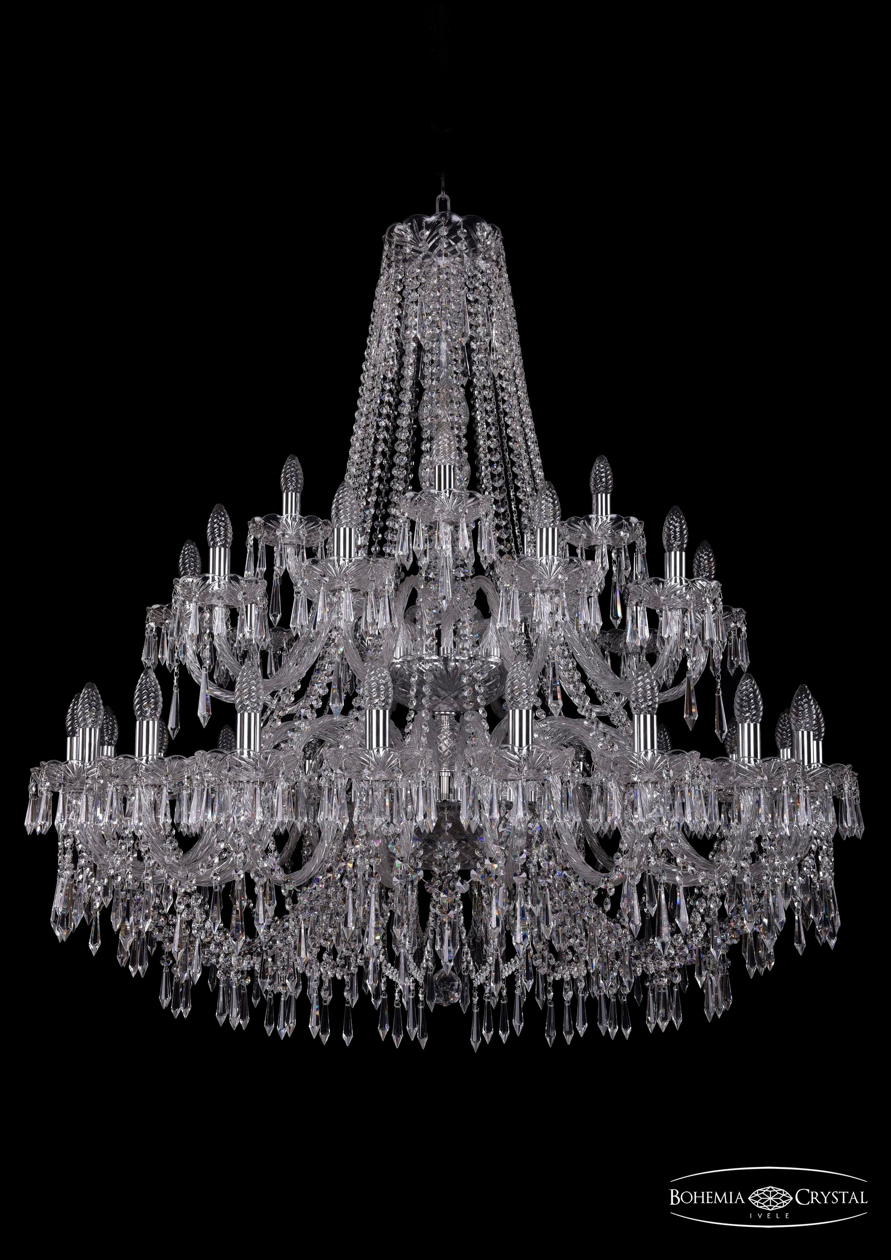 Подвесная хрустальная люстра 1403 Bohemia 1403/20+10+5/400/2d Ni