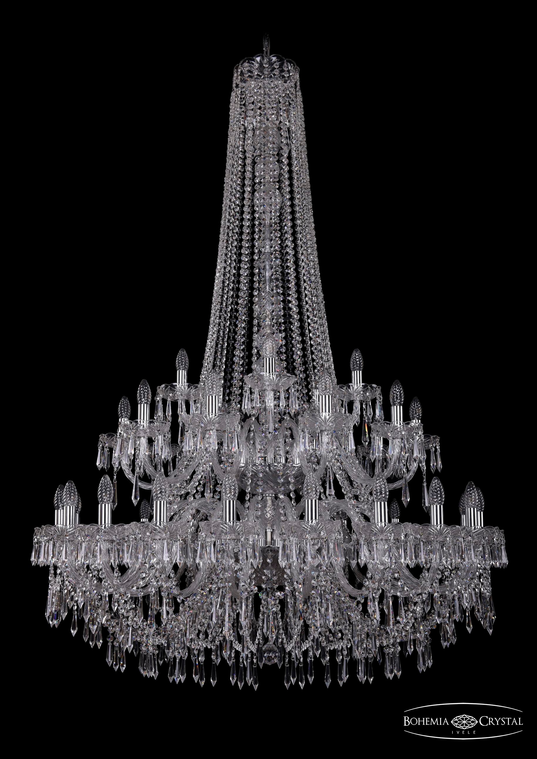 Подвесная хрустальная люстра 1403 Bohemia 1403/20+10+5/400/h-164/2d Ni