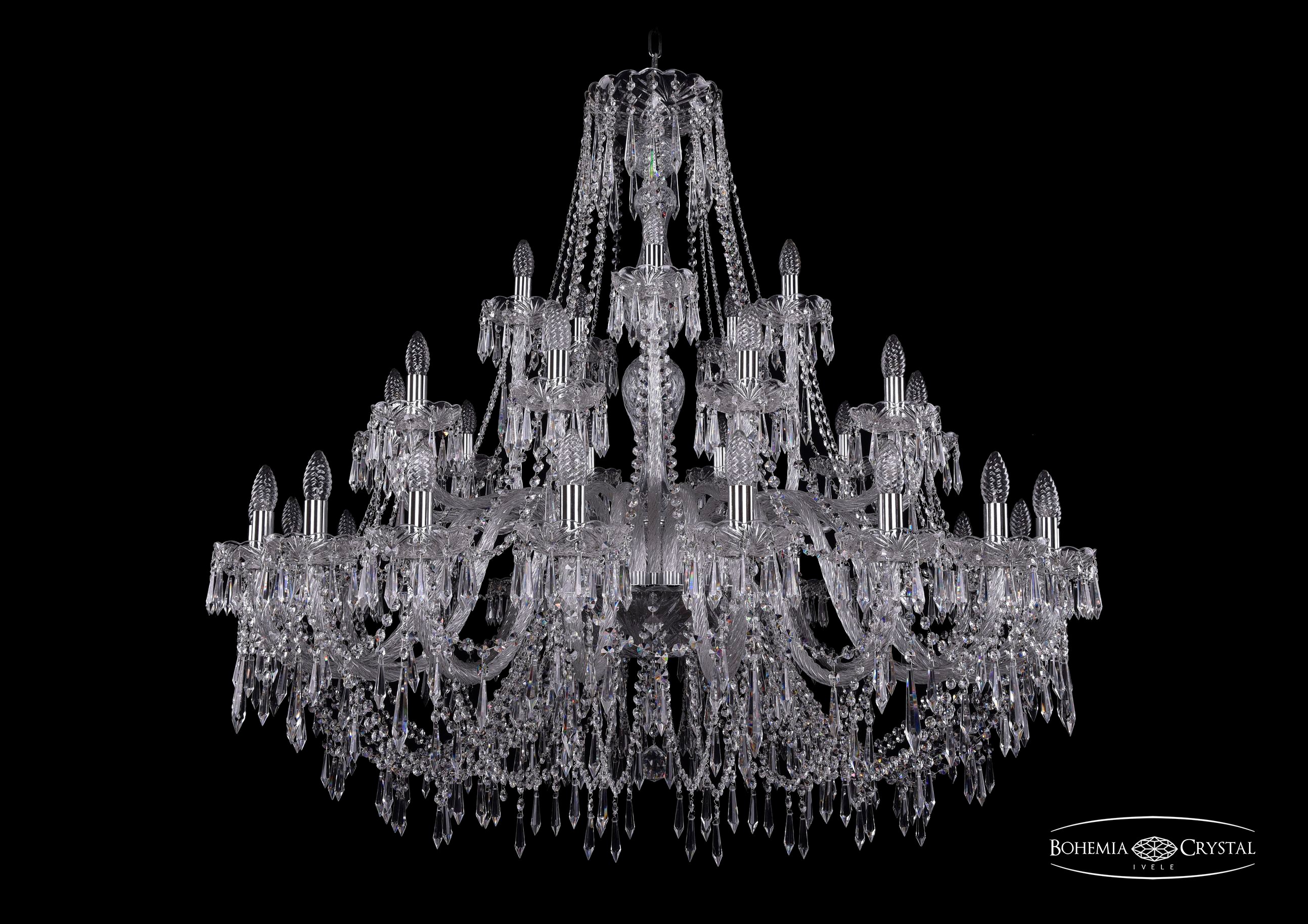 Подвесная хрустальная люстра 1403 Bohemia 1403/20+10+5/460 Ni