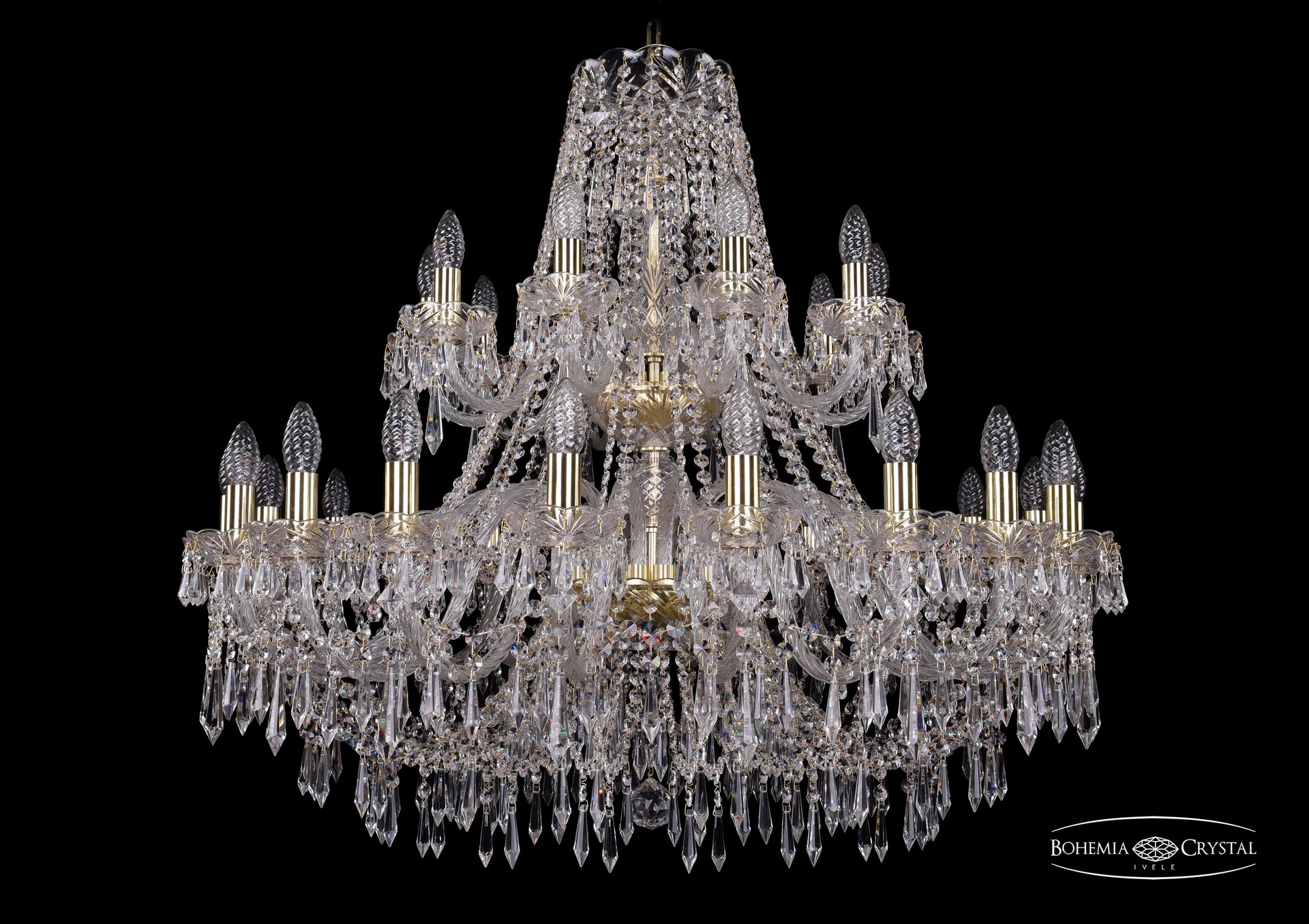 Подвесная хрустальная люстра 1403 Bohemia 1403/20+10/360/2d G