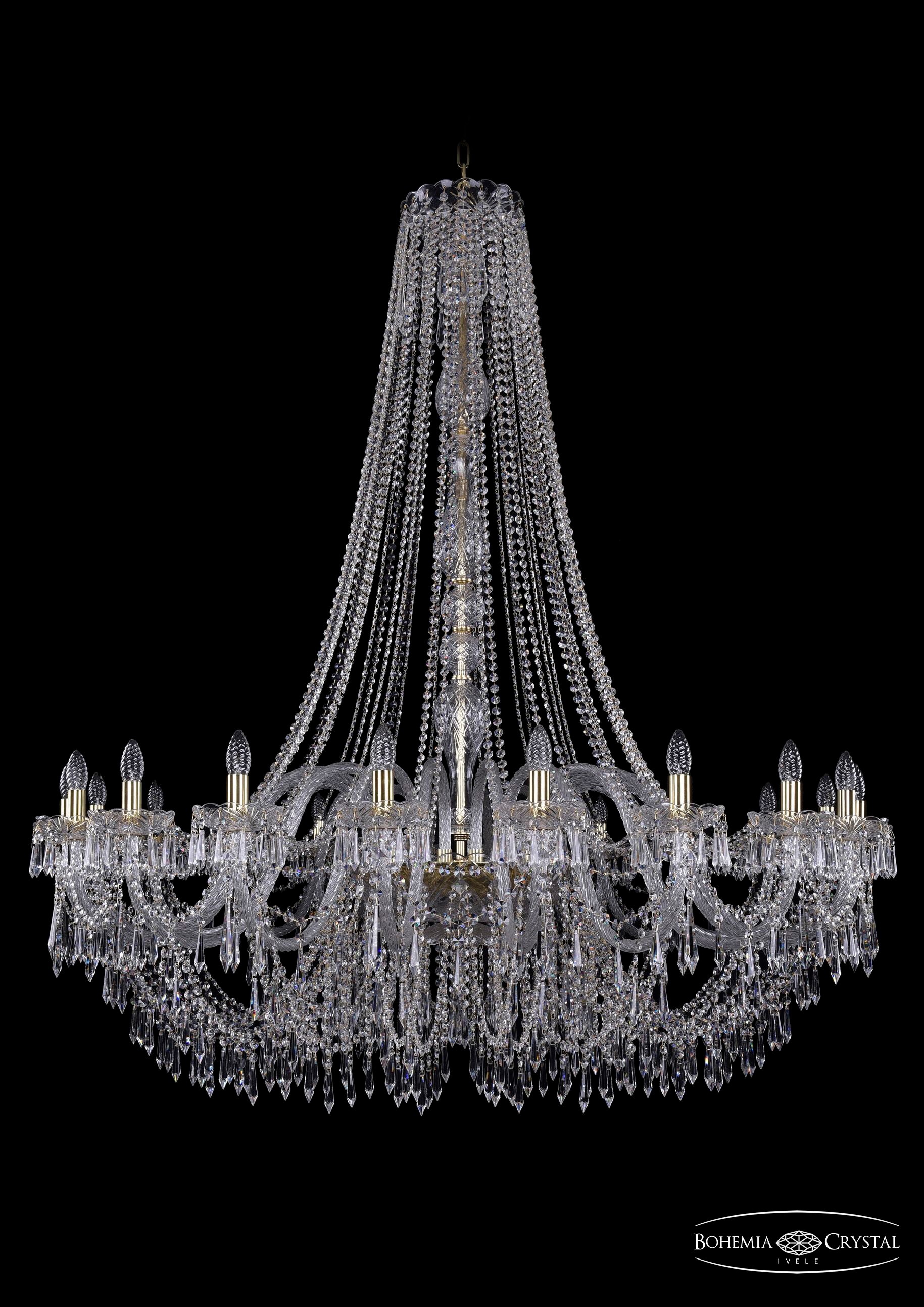 Подвесная хрустальная люстра 1403 Bohemia 1403/20/530/h-160 G