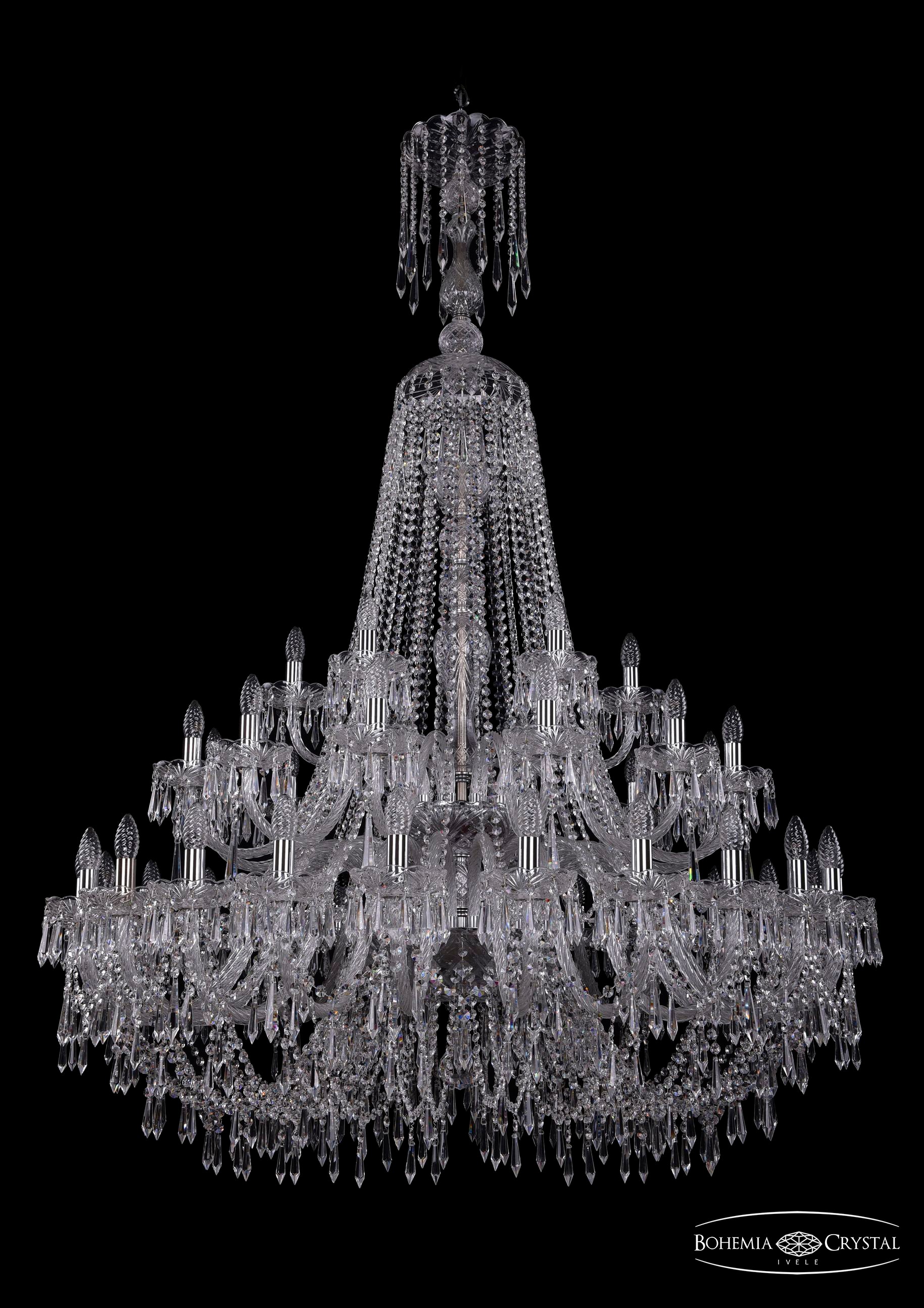 Подвесная хрустальная люстра 1403 Bohemia 1403/24+12+6/460/XL-177/2d Ni