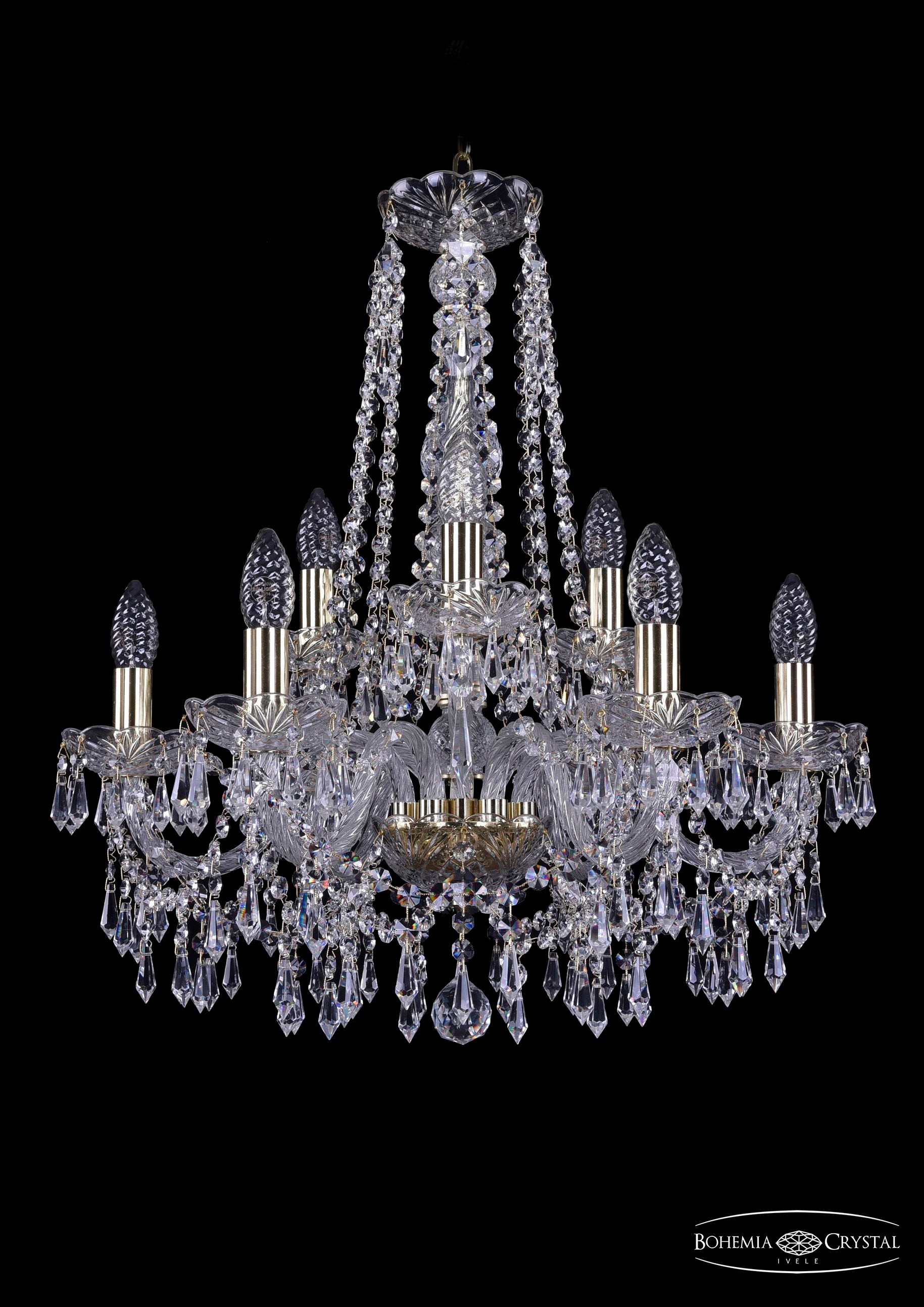 Подвесная хрустальная люстра 1403 Bohemia 1403/6+3/195/h-60 G