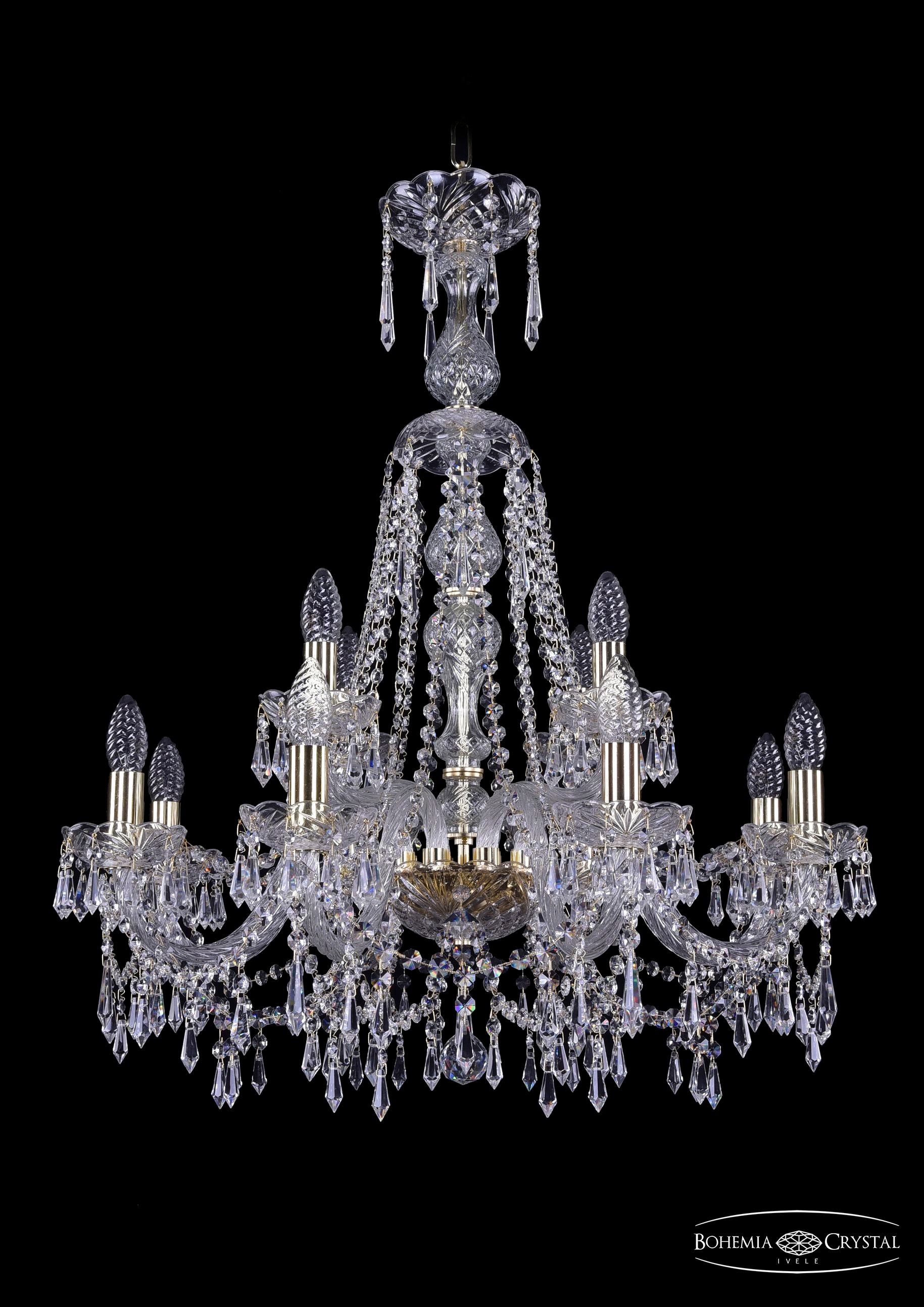 Подвесная хрустальная люстра 1403 Bohemia 1403/8+4/240/XL-80 G