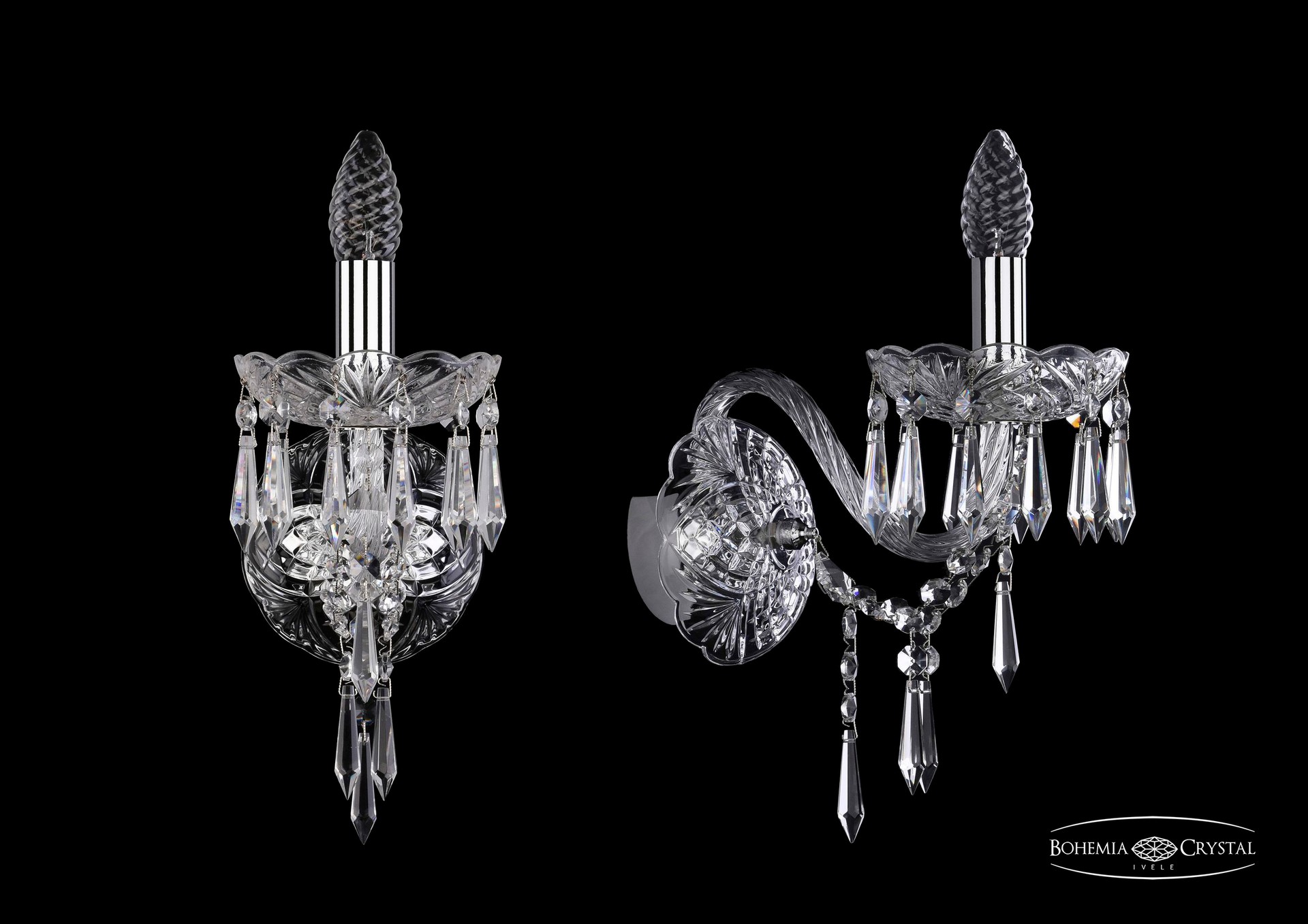 Настенное бра Bohemia 1403 1403B/1/160/XL/Ni