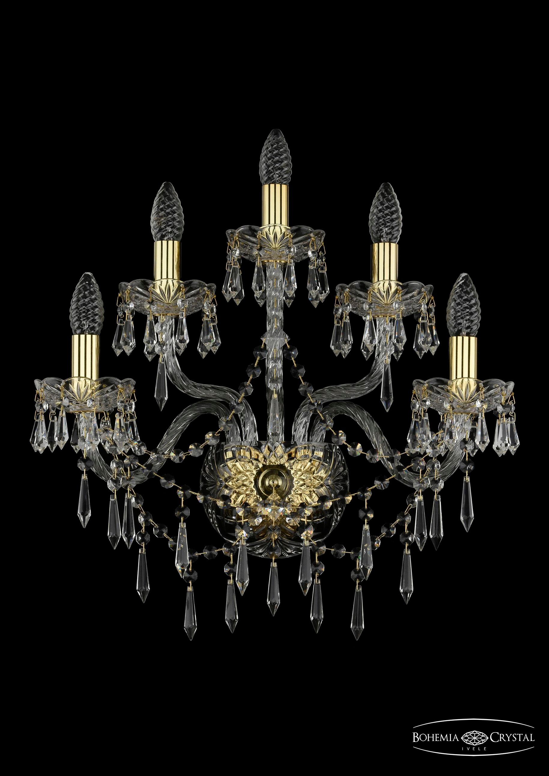 Настенное бра Bohemia 1403 1403B/2+2+1/195/XL/G