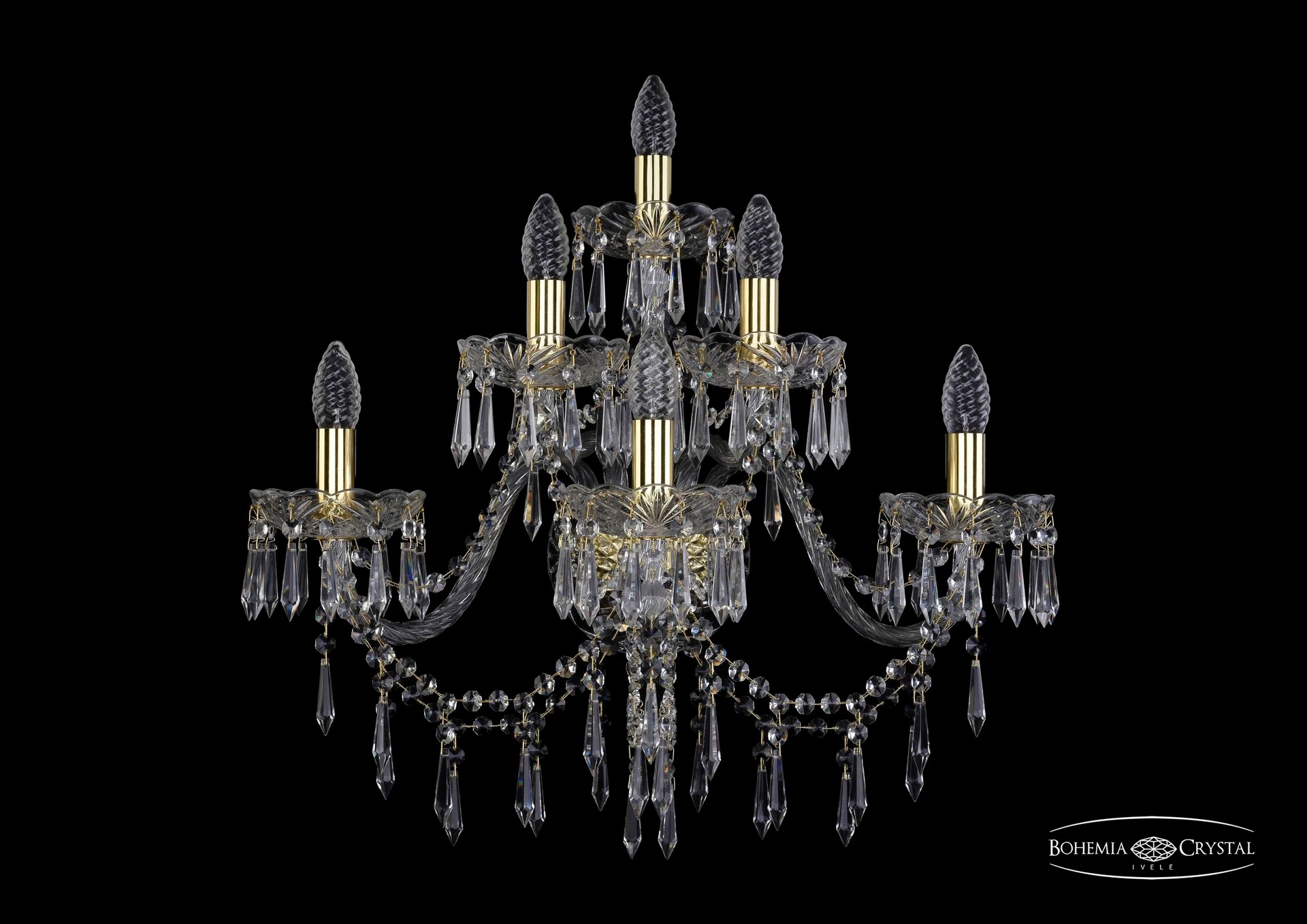 Настенное бра Bohemia 1403 1403B/3+2+1/240/XL/G