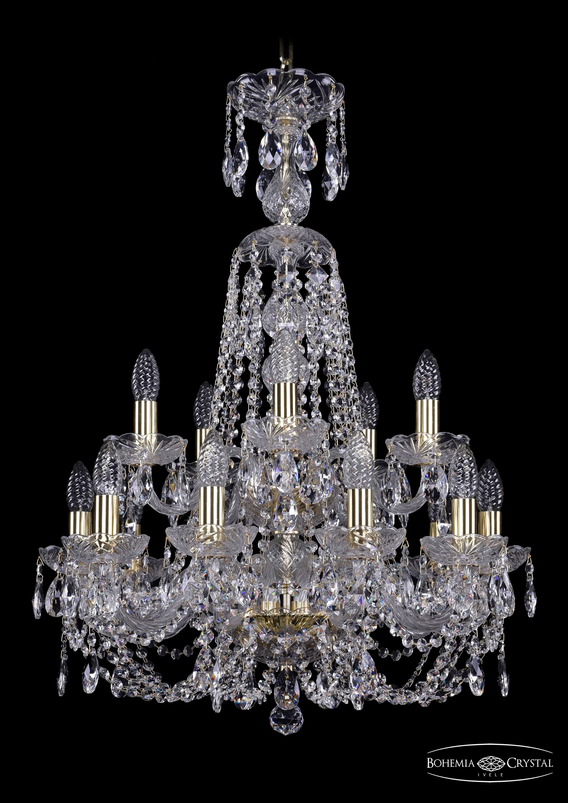 Подвесная хрустальная люстра 1406 Bohemia 1406/10+5/195/XL-80/2d G