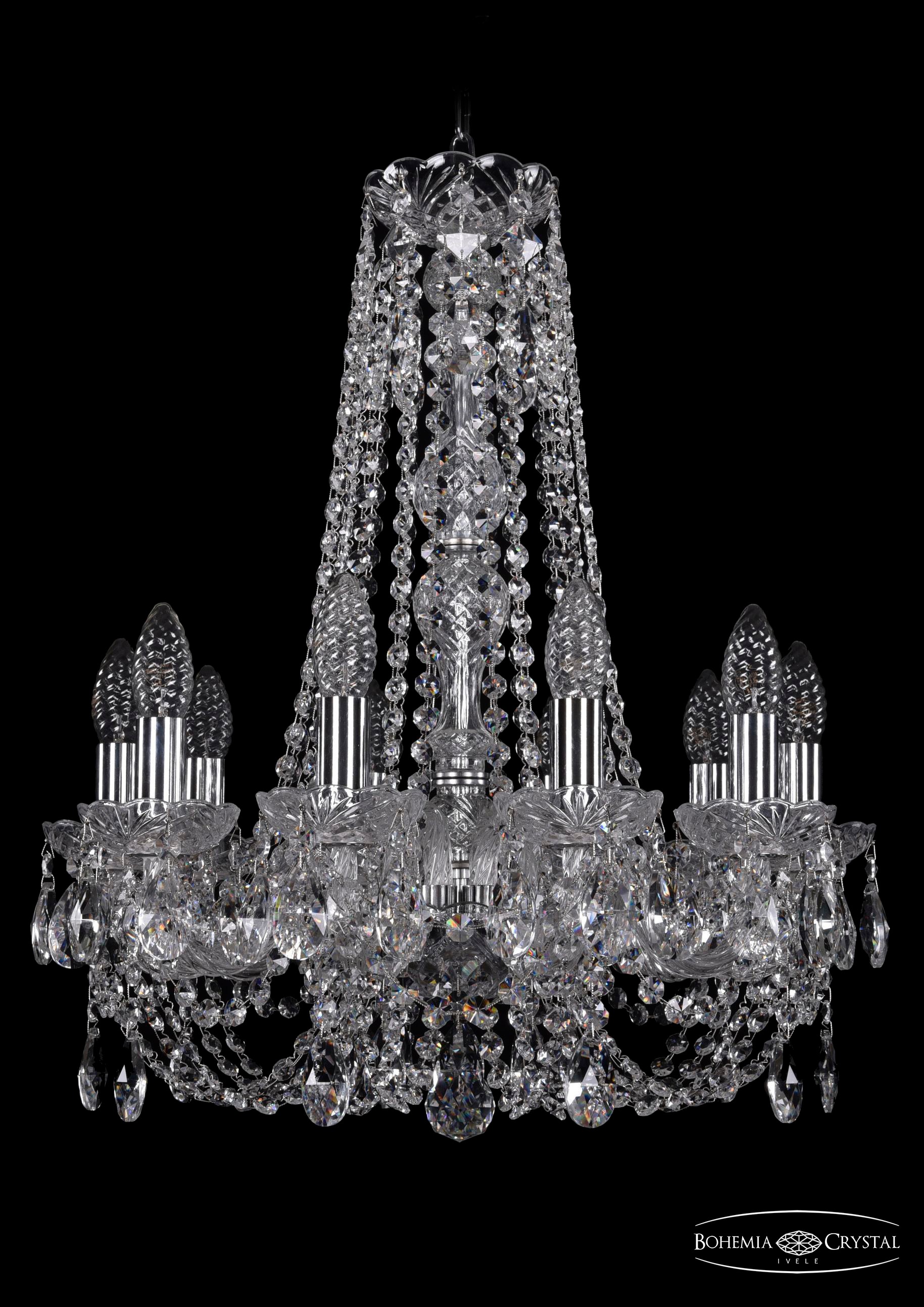 Подвесная хрустальная люстра 1406 Bohemia 1406/10/160/h-58 Ni