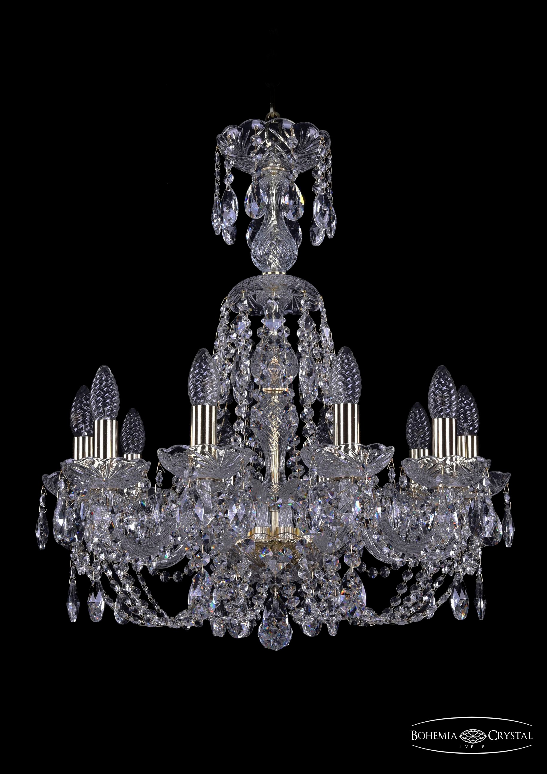 Подвесная хрустальная люстра 1406 Bohemia 1406/10/195/XL-64 G