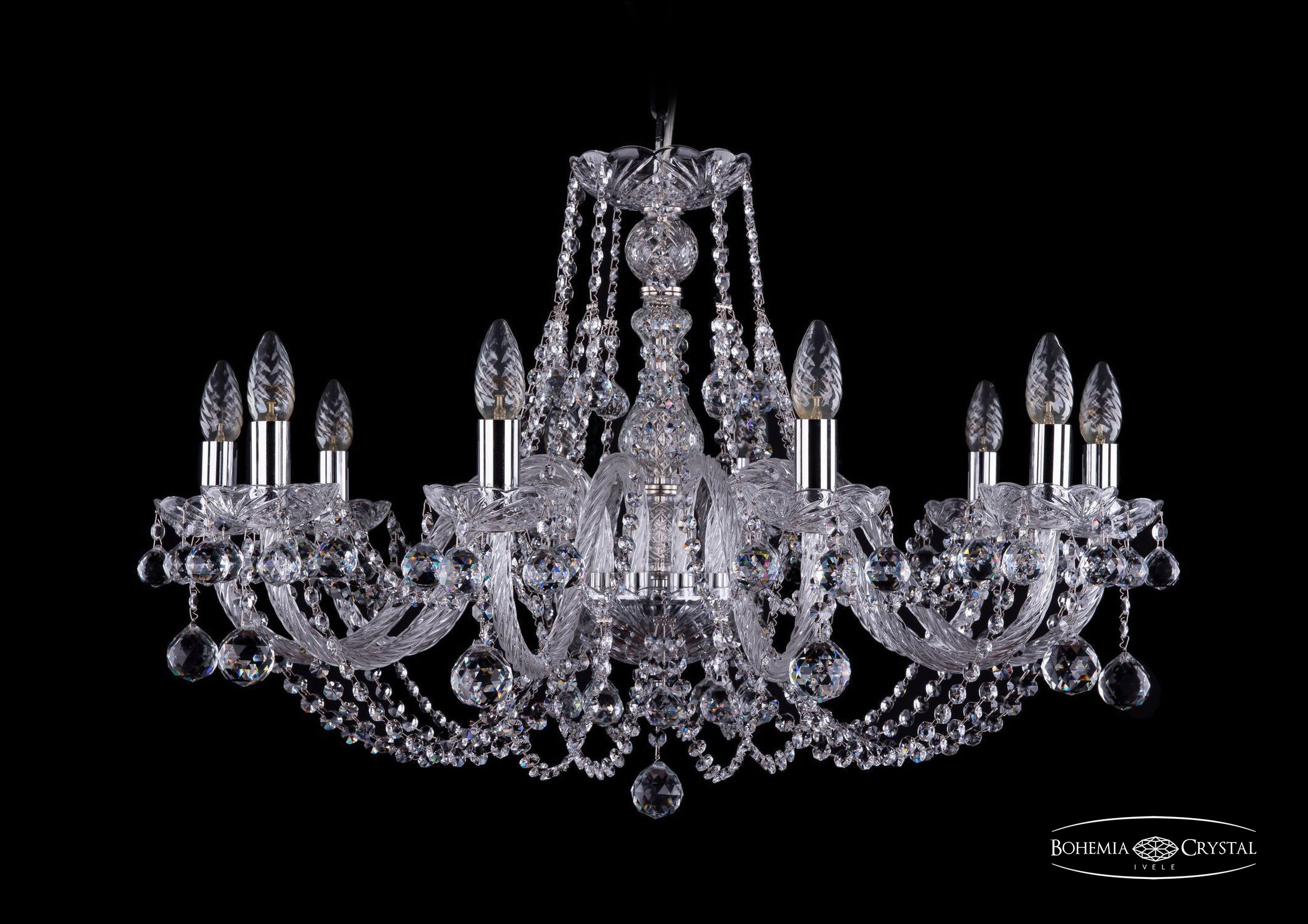 Подвесная хрустальная люстра 1406 Bohemia 1406/10/300 Ni Balls