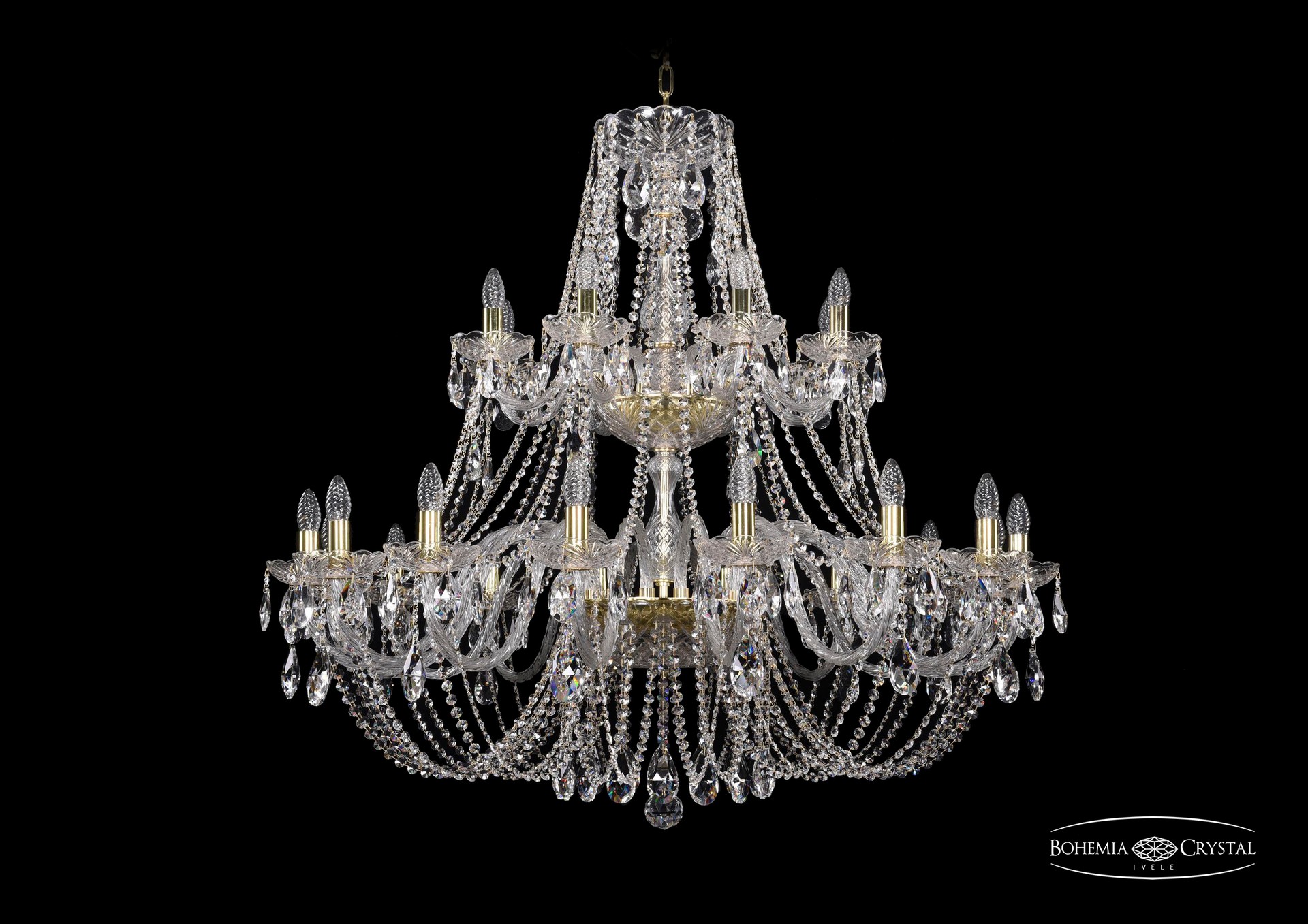 Подвесная хрустальная люстра 1406 Bohemia 1406/16+8/400-110/2d G