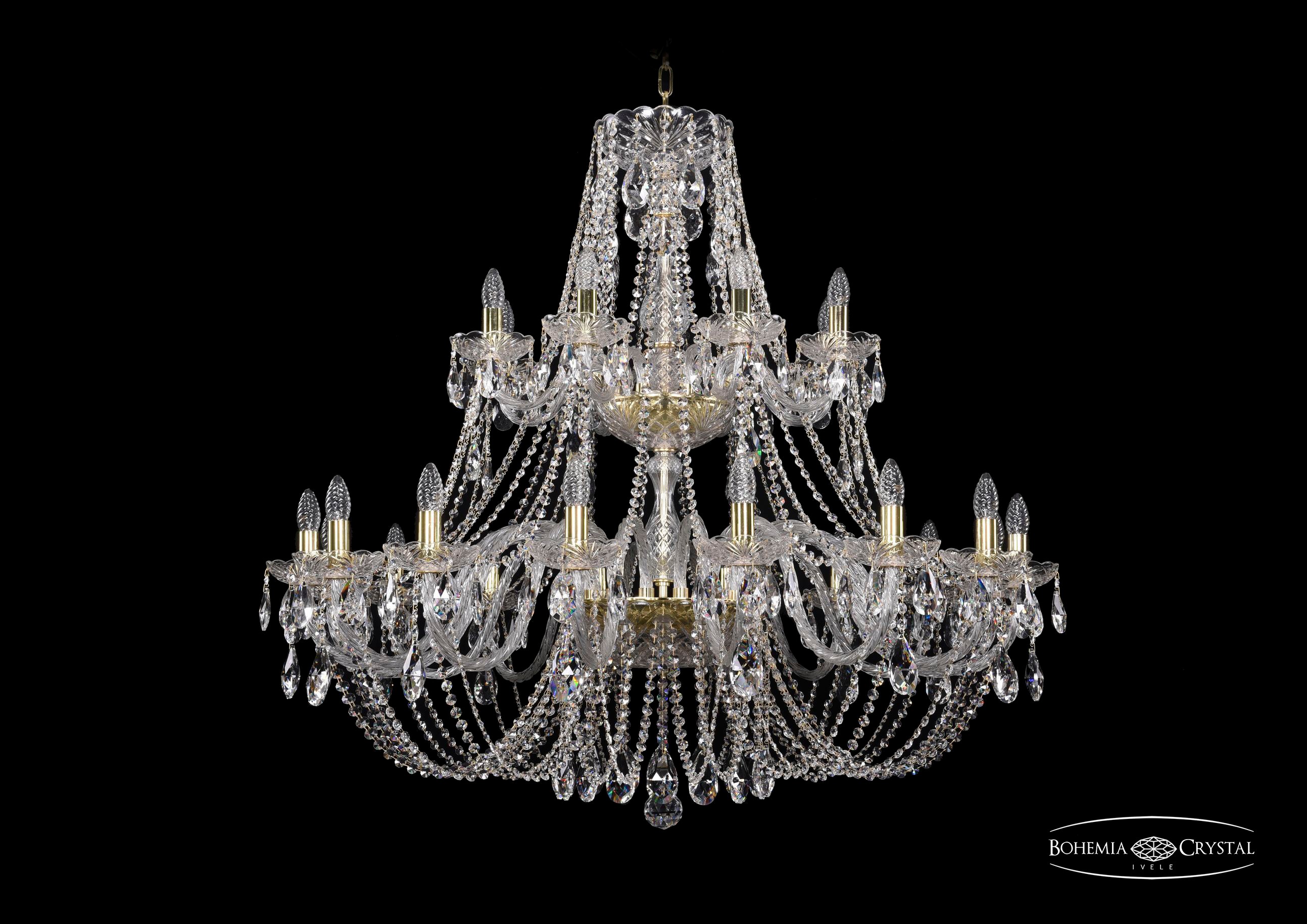 Подвесная хрустальная люстра 1406 Bohemia 1406/16+8/400-110/2d G