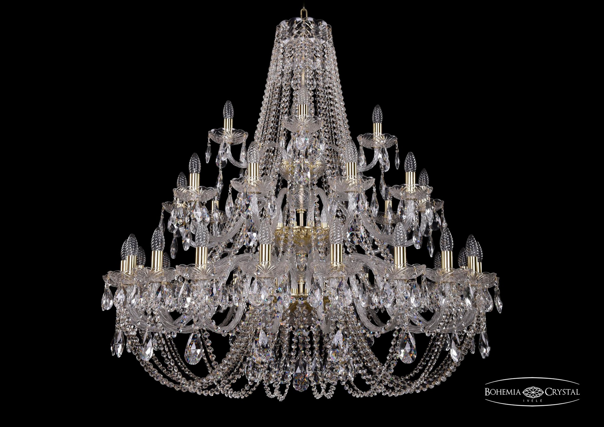 Подвесная хрустальная люстра 1406 Bohemia 1406/20+10+5/400/3d G