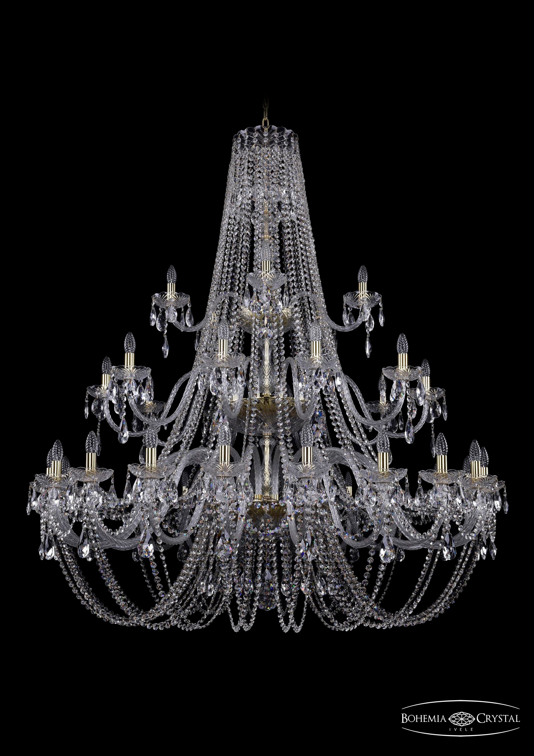 Подвесная хрустальная люстра 1406 Bohemia 1406/20+10+5/530/3d G