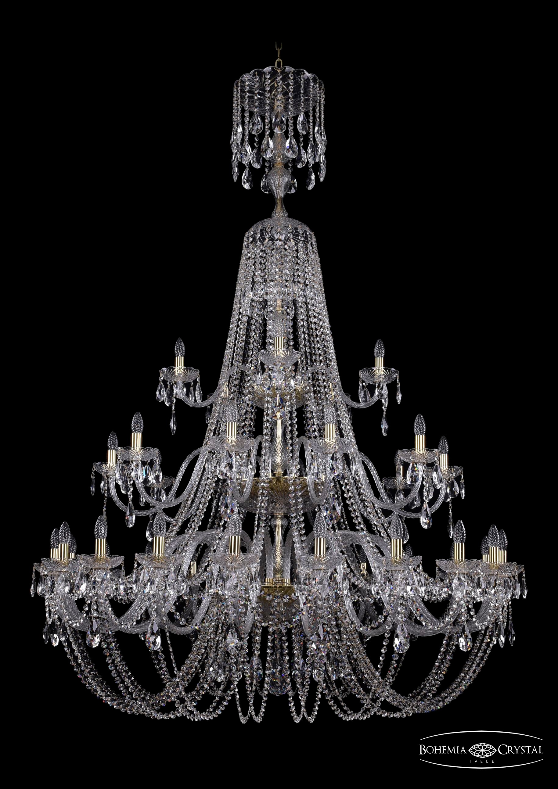 Подвесная хрустальная люстра 1406 Bohemia 1406/20+10+5/530/XL-204/3d G