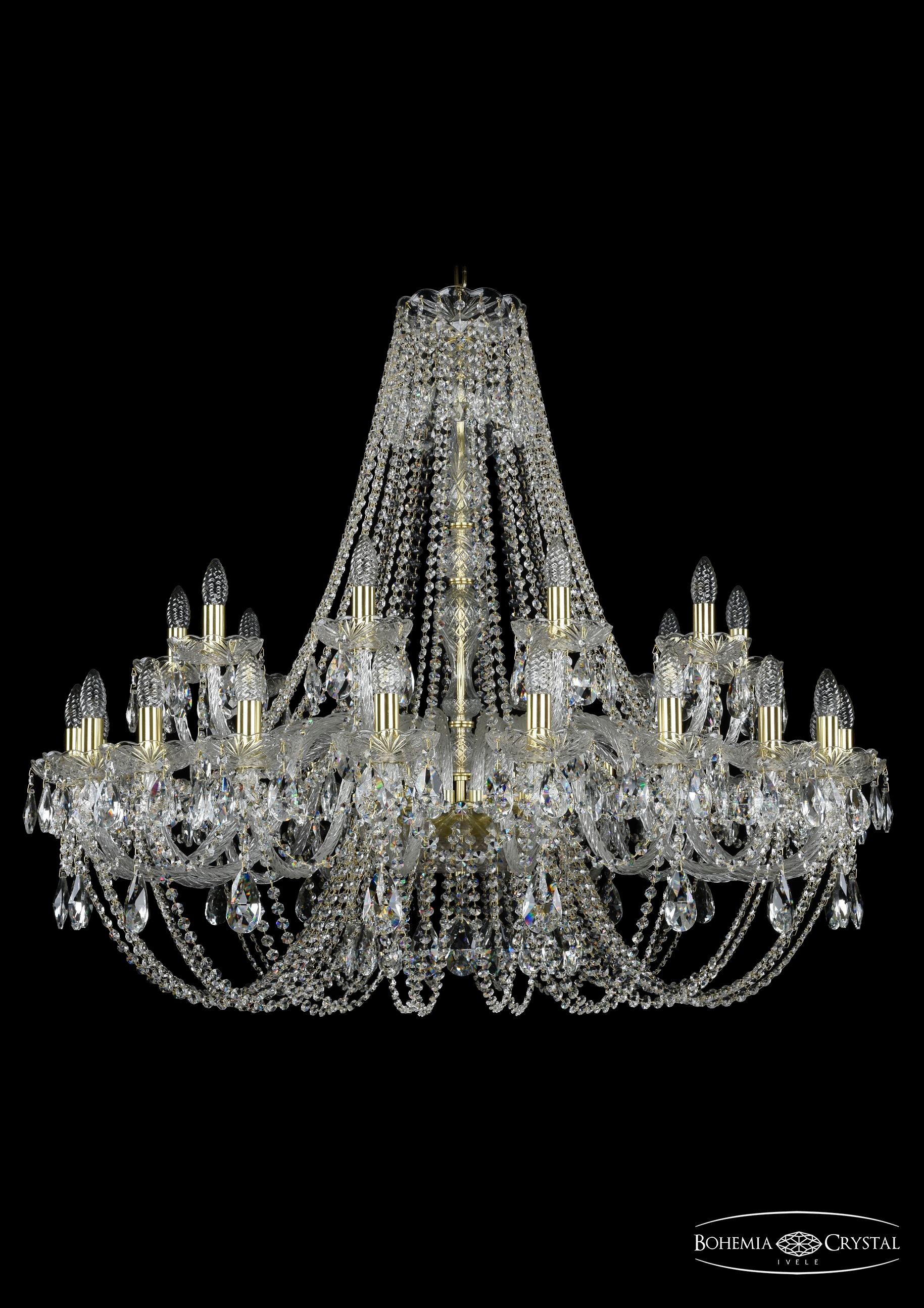 Подвесная хрустальная люстра 1406 Bohemia 1406/20+10/400/h-101 G