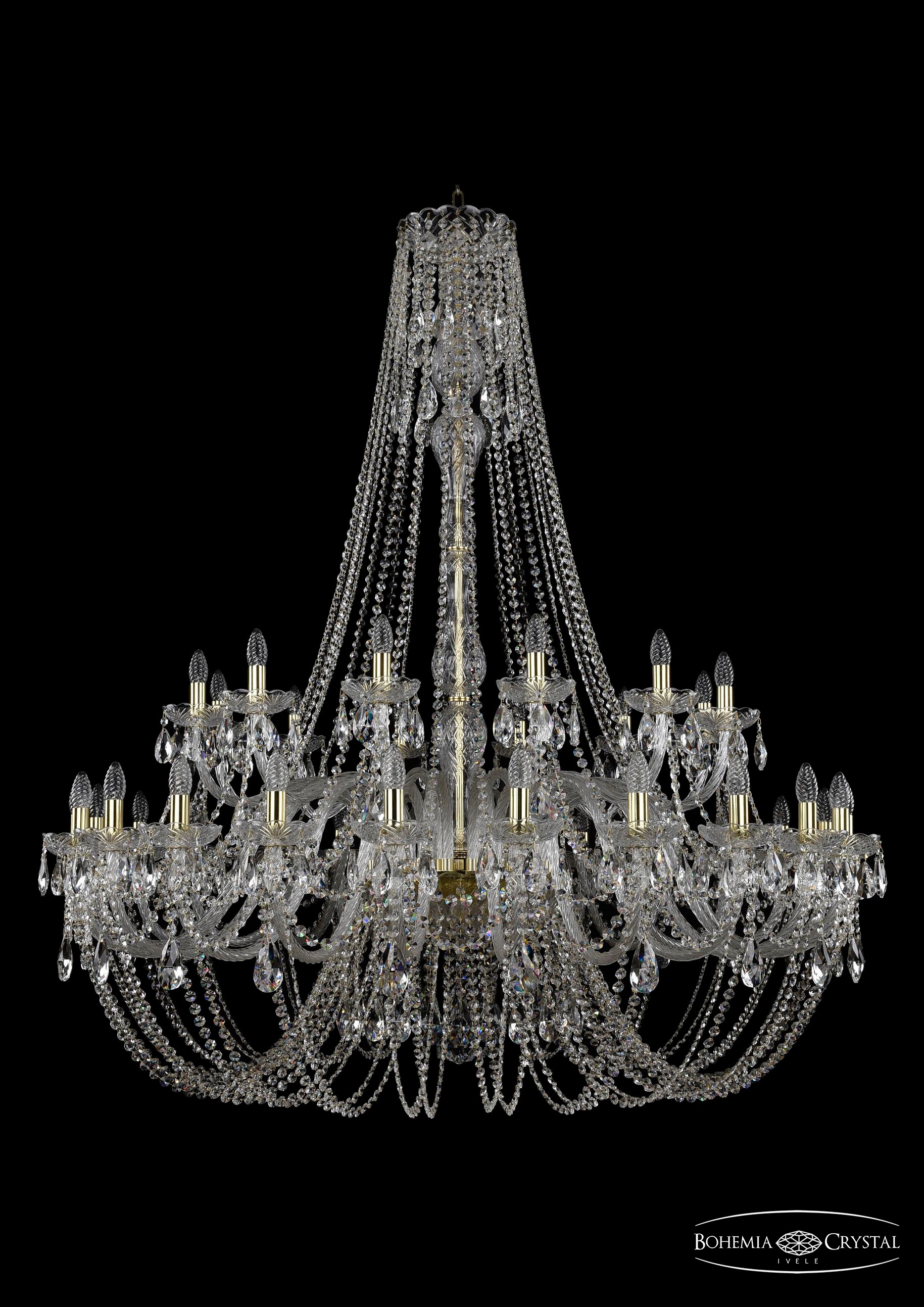 Подвесная хрустальная люстра 1406 Bohemia 1406/24+12/530/h-164 G