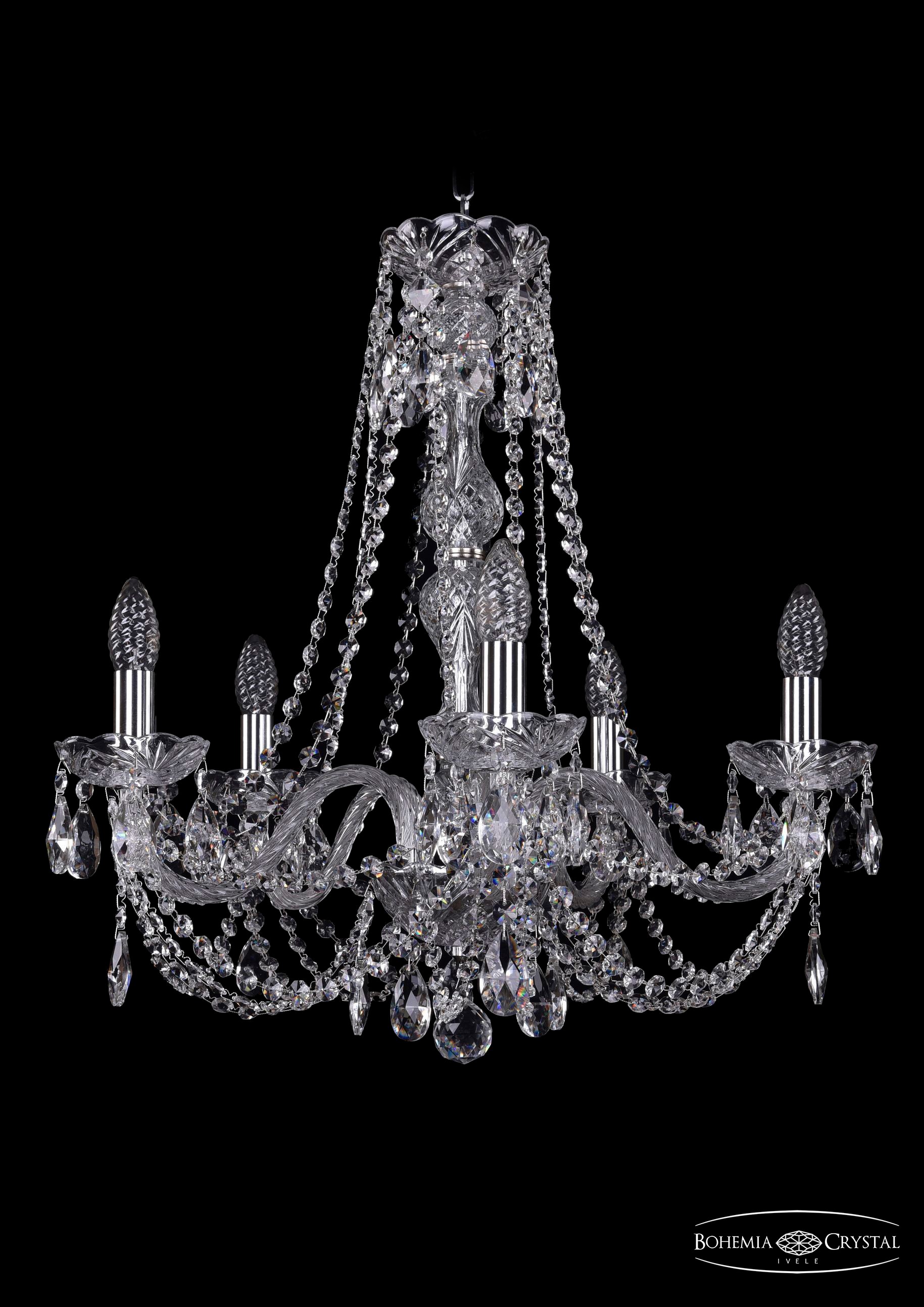 Подвесная хрустальная люстра 1406 Bohemia 1406/5/195/h-58 Ni