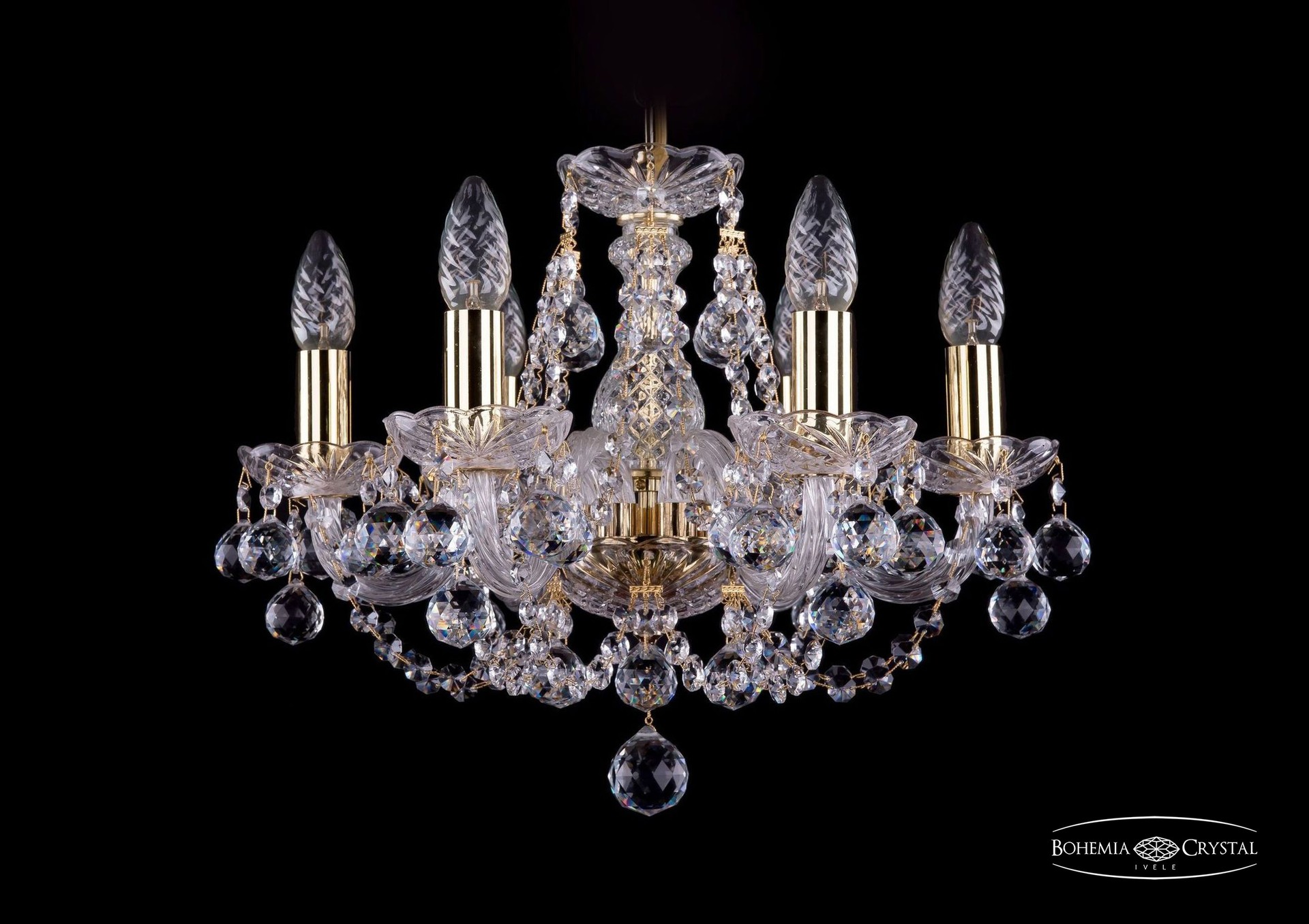 Подвесная хрустальная люстра 1406 Bohemia 1406/6/141 G Balls