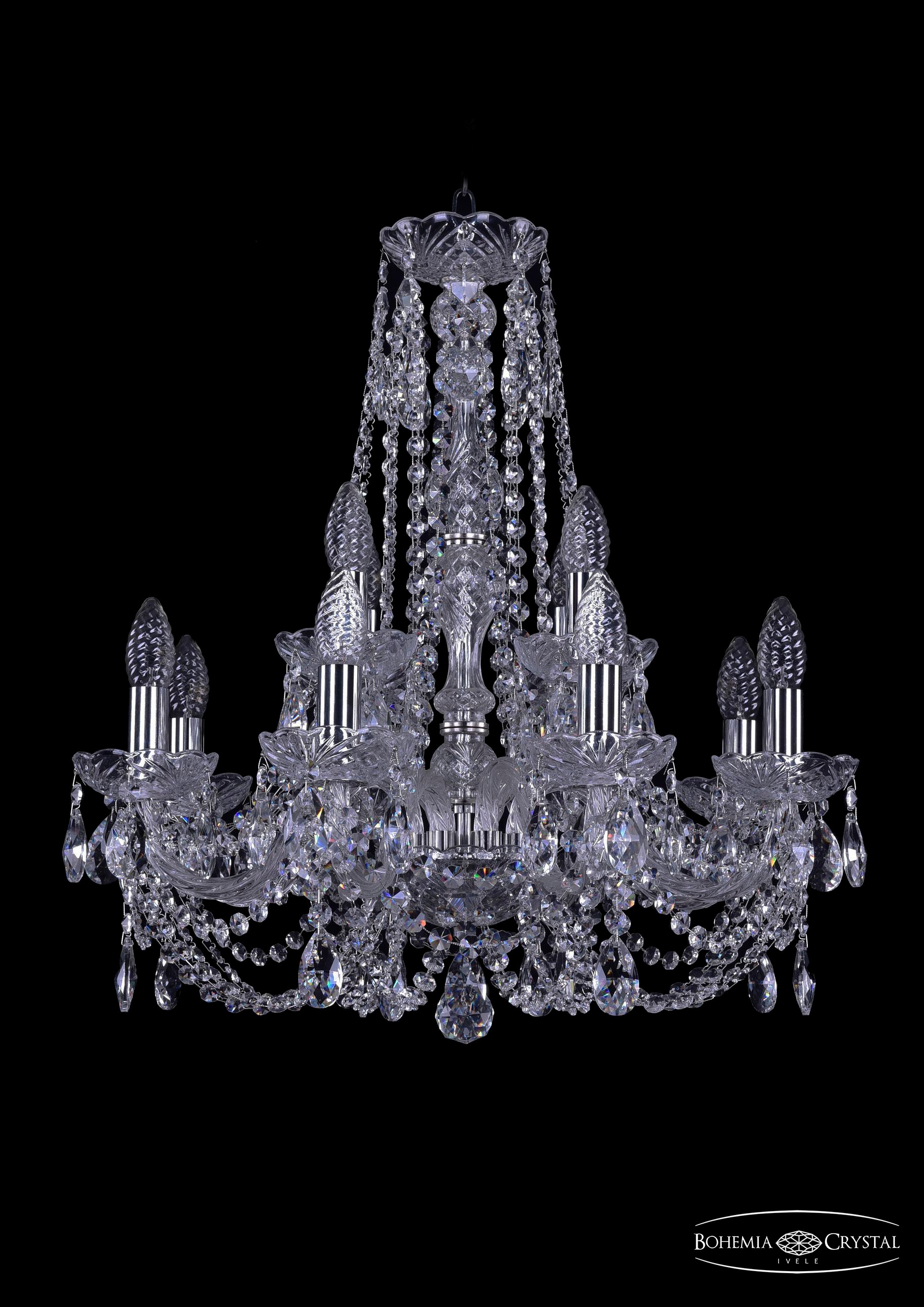 Люстра многоярусная 1406 1406/8+4/195/h-60/Ni Bohemia