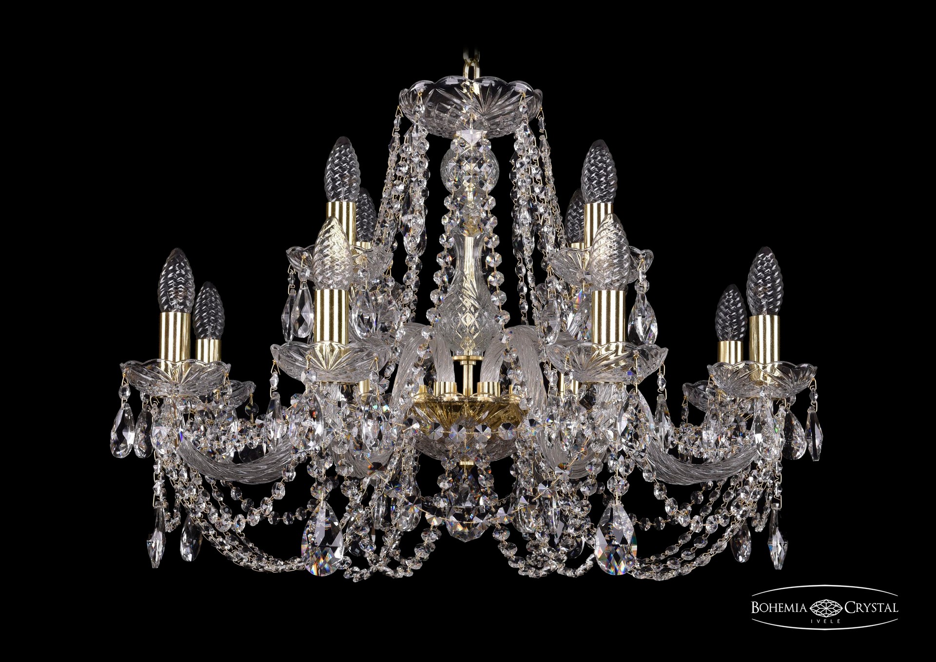 Подвесная хрустальная люстра 1406 Bohemia 1406/8+4/240 G