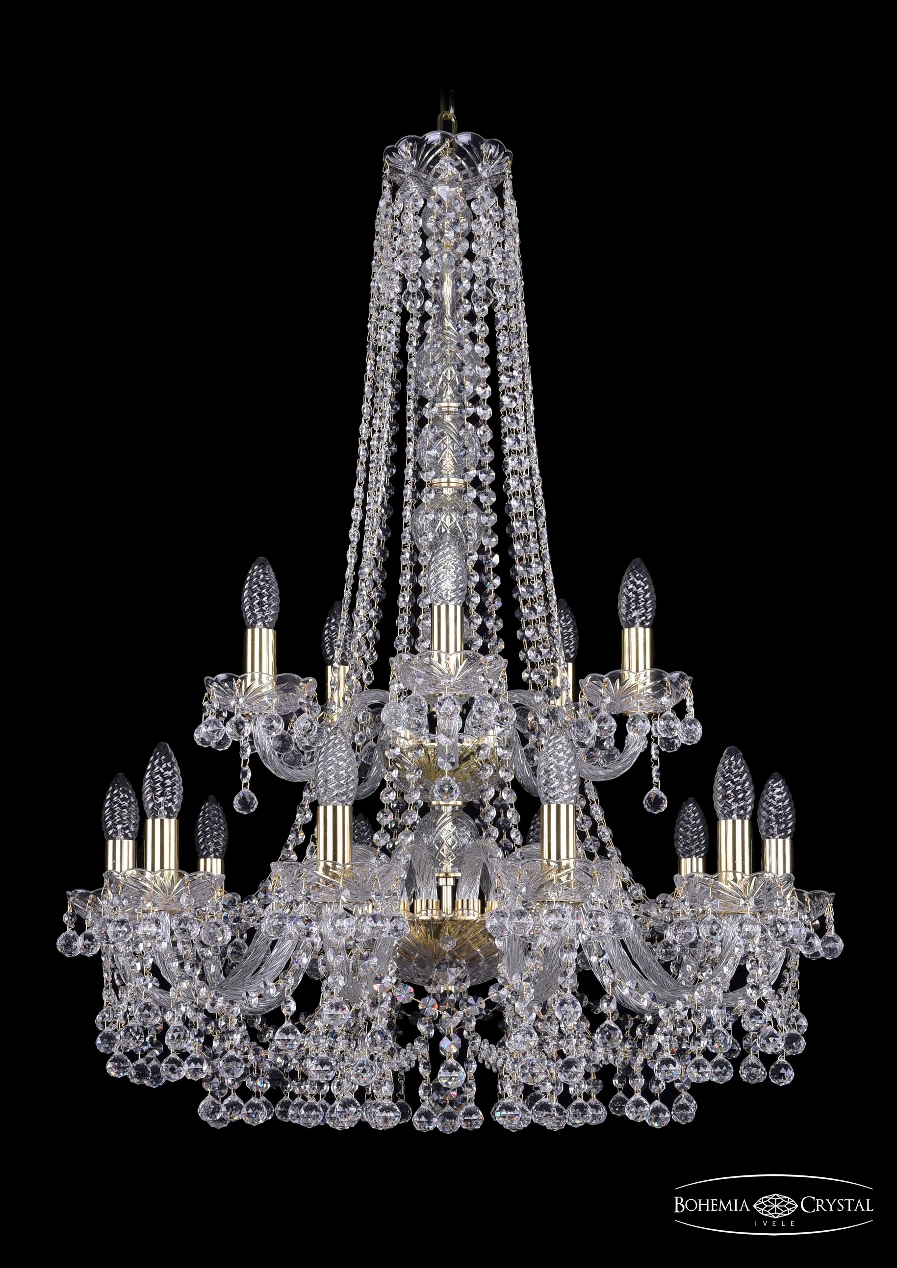 Подвесная хрустальная люстра 1409 Bohemia 1409/10+5/240/h-91/2d G
