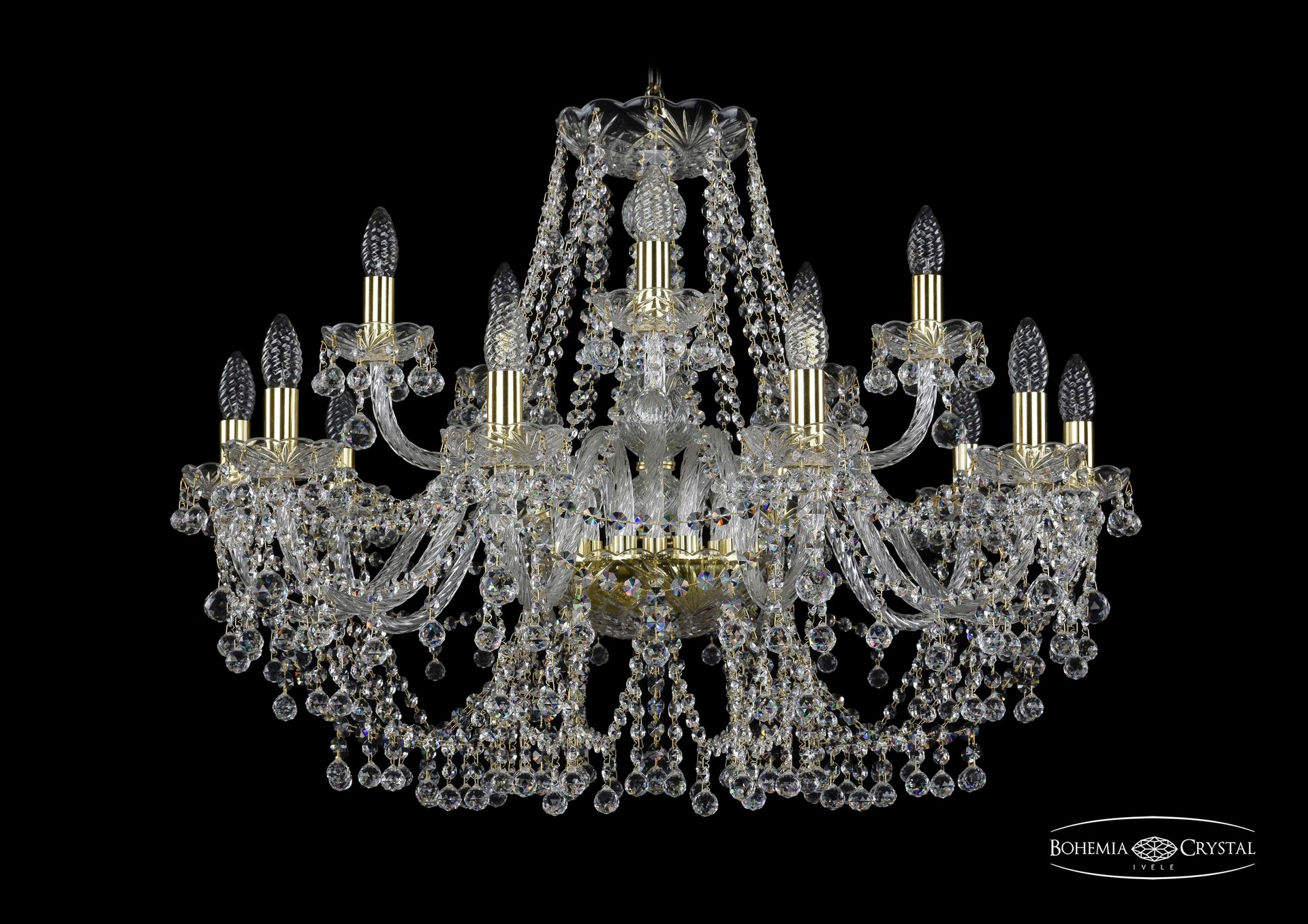 Подвесная хрустальная люстра 1409 Bohemia 1409/10+5/300 G