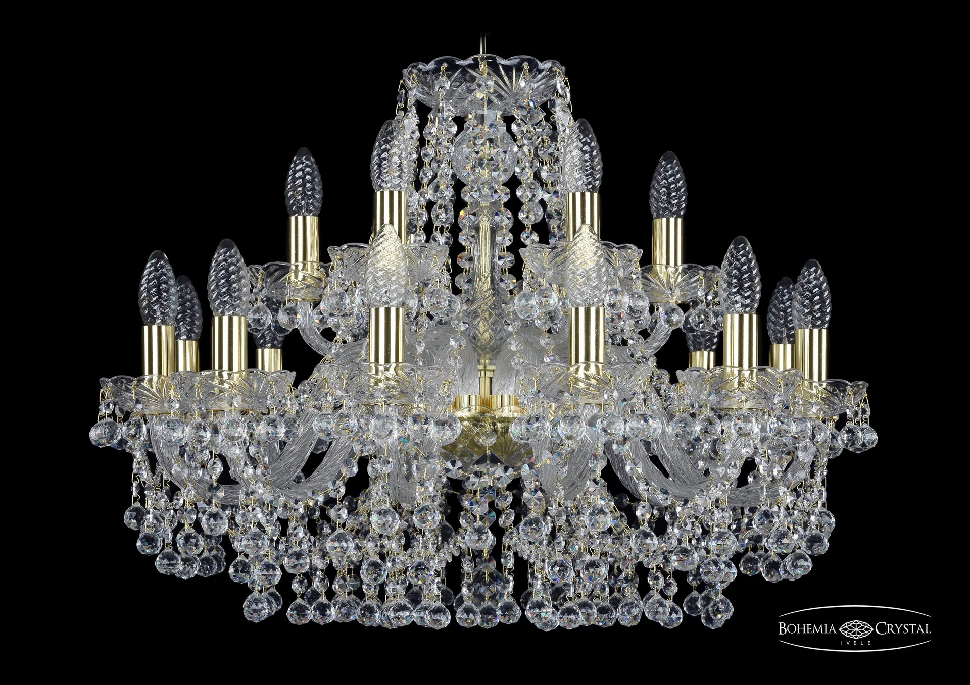 Подвесная хрустальная люстра 1409 Bohemia 1409/12+6/240 G