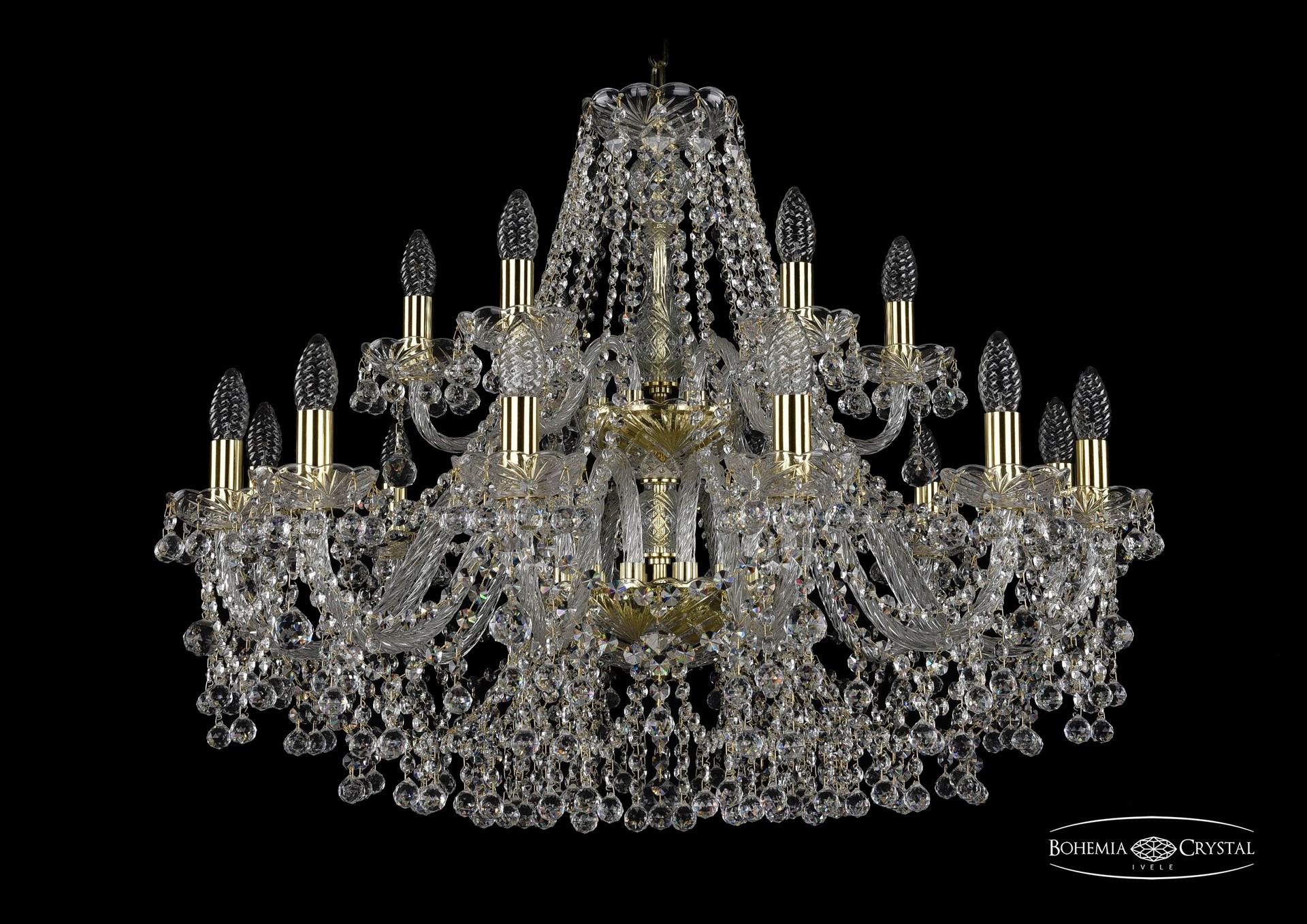 Подвесная хрустальная люстра 1409 Bohemia 1409/12+6/300/2d G