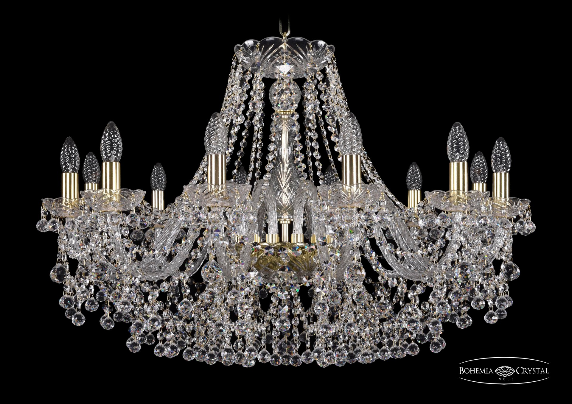 Подвесная хрустальная люстра 1409 Bohemia 1409/12/300 G