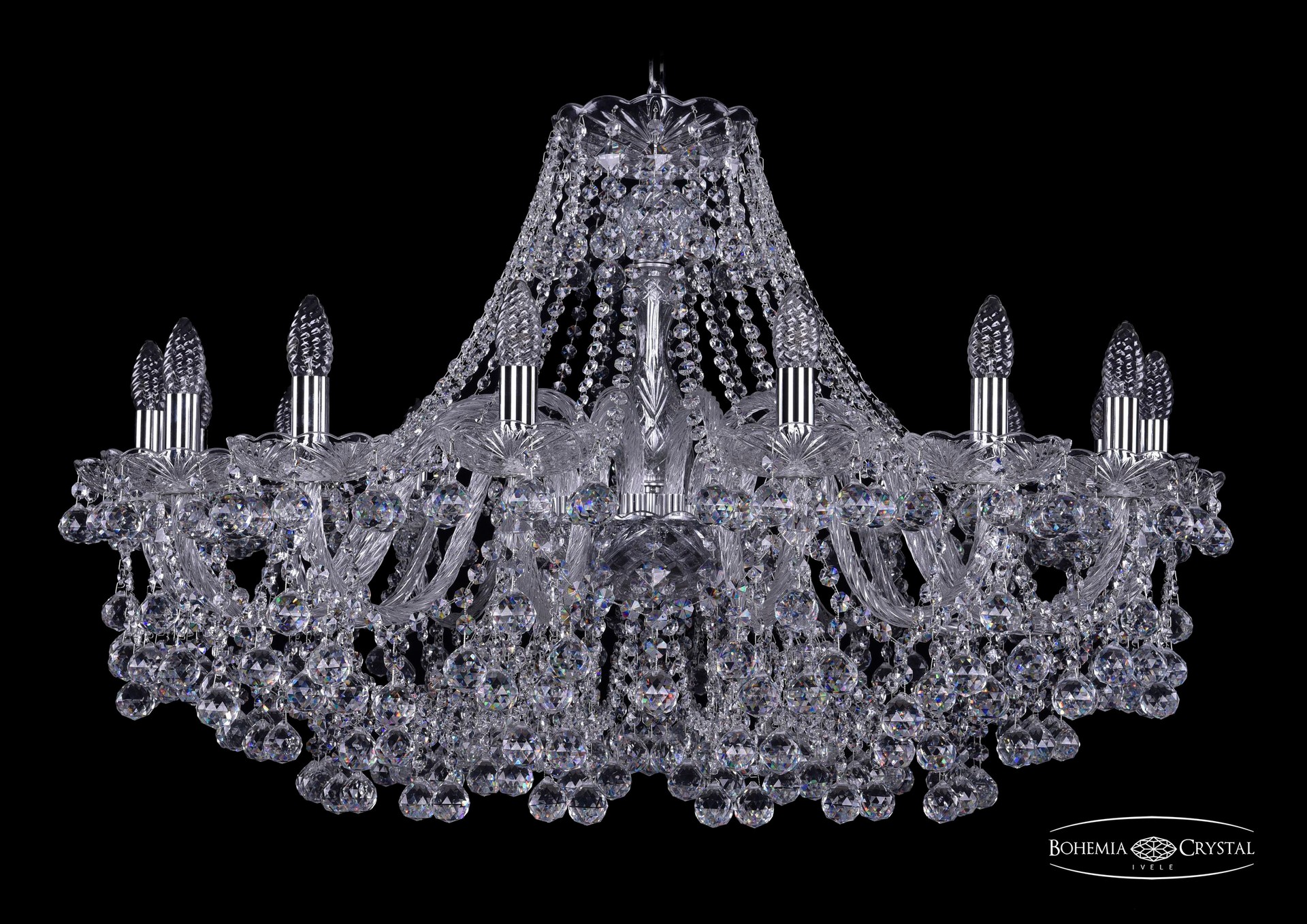 Подвесная хрустальная люстра 1409 Bohemia 1409/16/360 Ni