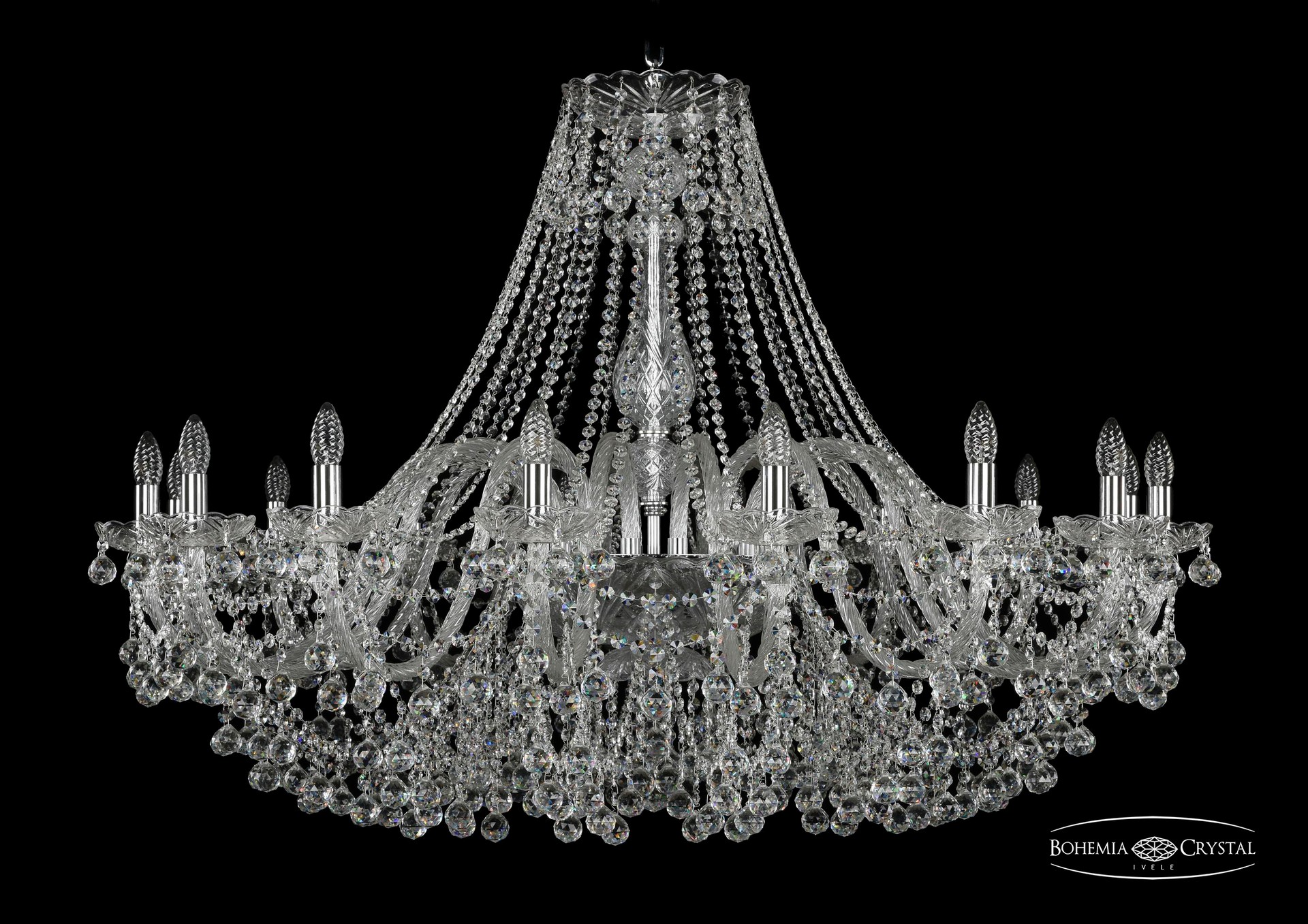 Подвесная хрустальная люстра 1409 Bohemia 1409/16/460 Ni