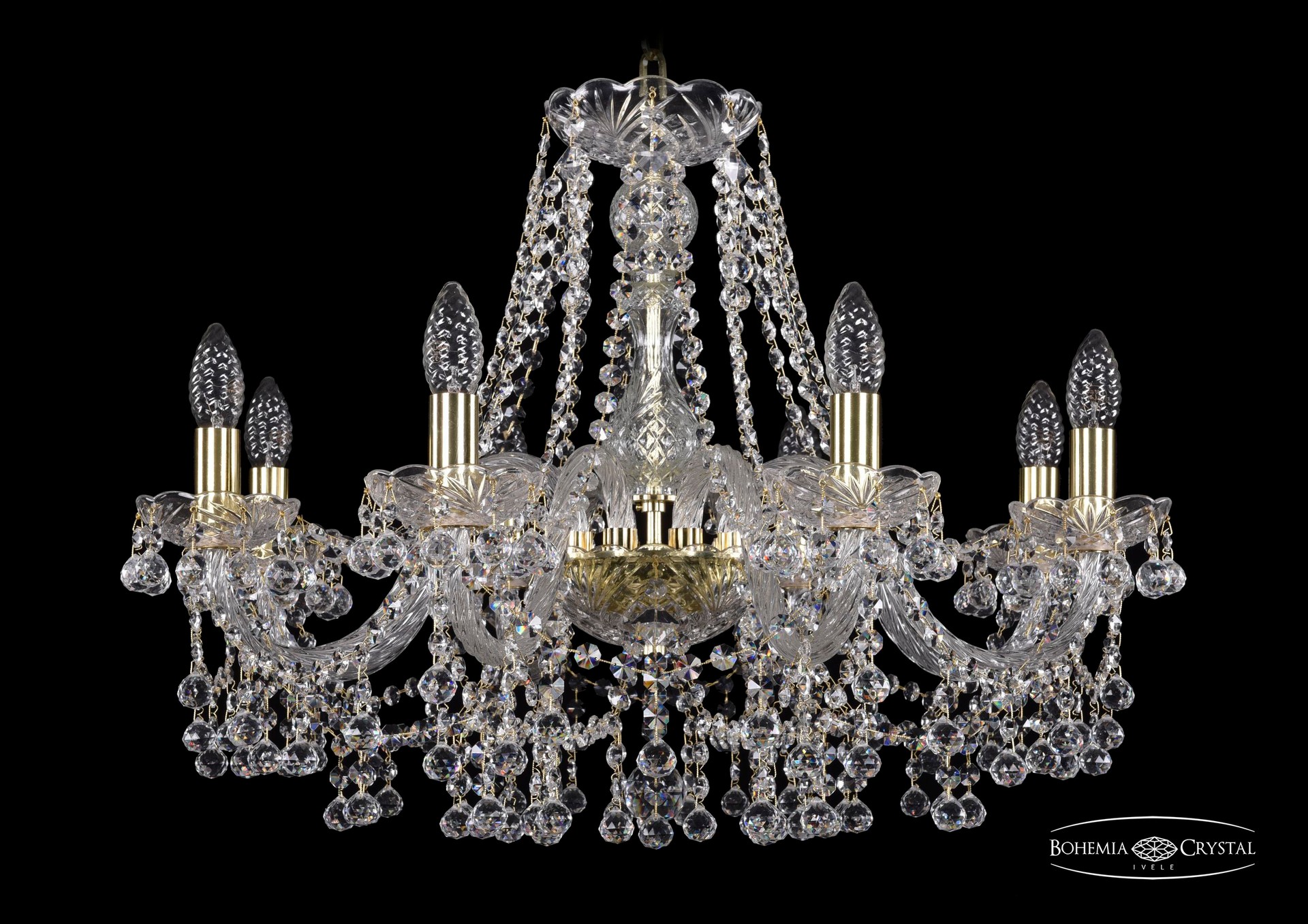 Подвесная хрустальная люстра 1409 Bohemia 1409/8/240 G