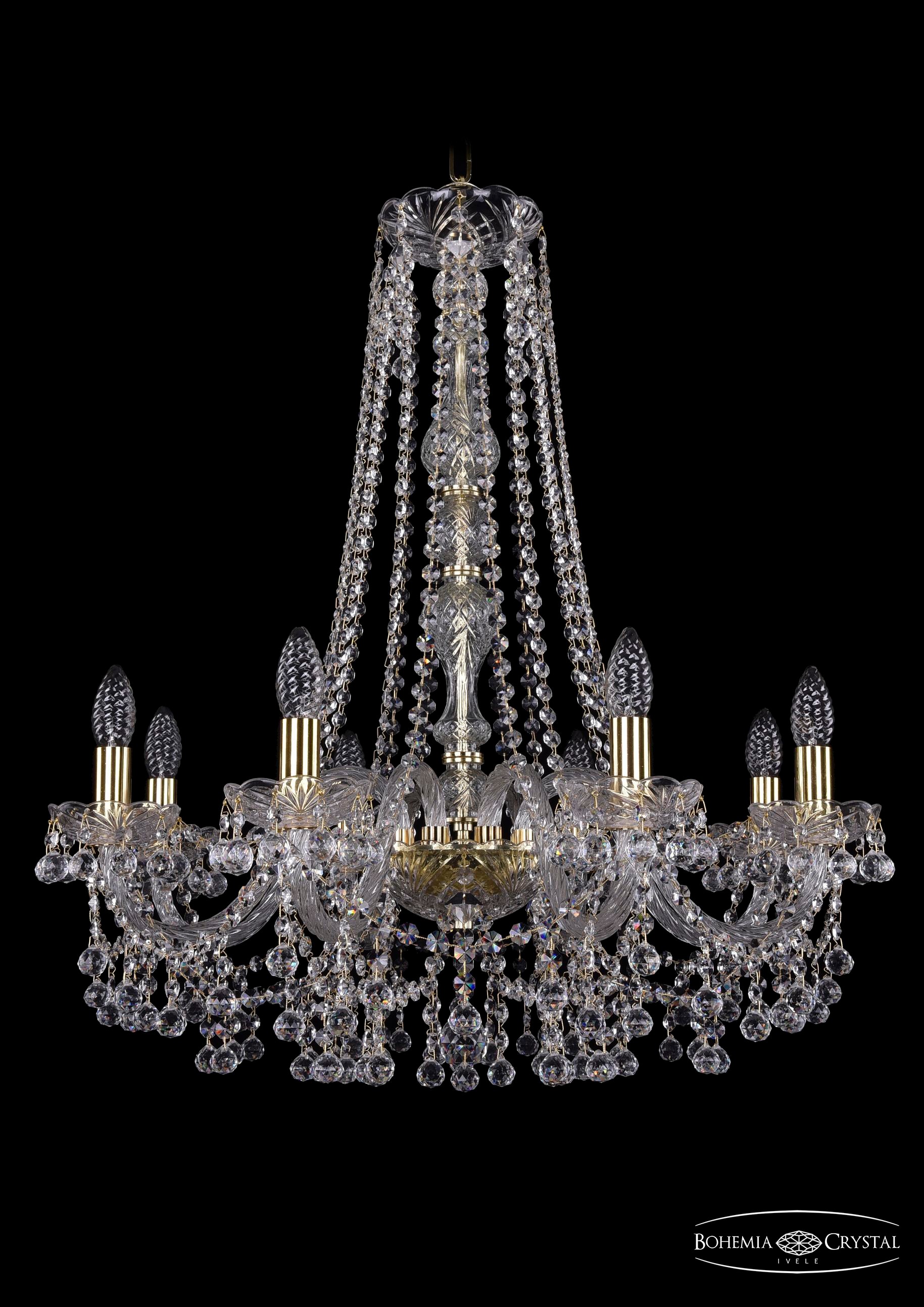 Подвесная хрустальная люстра 1409 Bohemia 1409/8/240/h-75 G