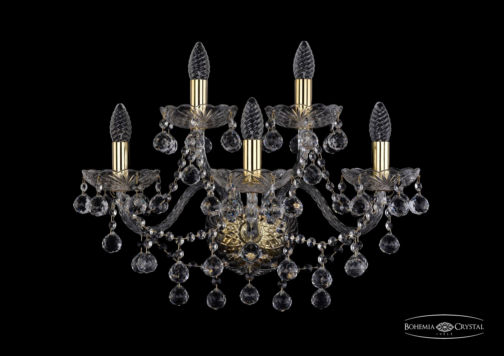 Настенное бра Bohemia 1409 1409B/3+2/195/XL/G