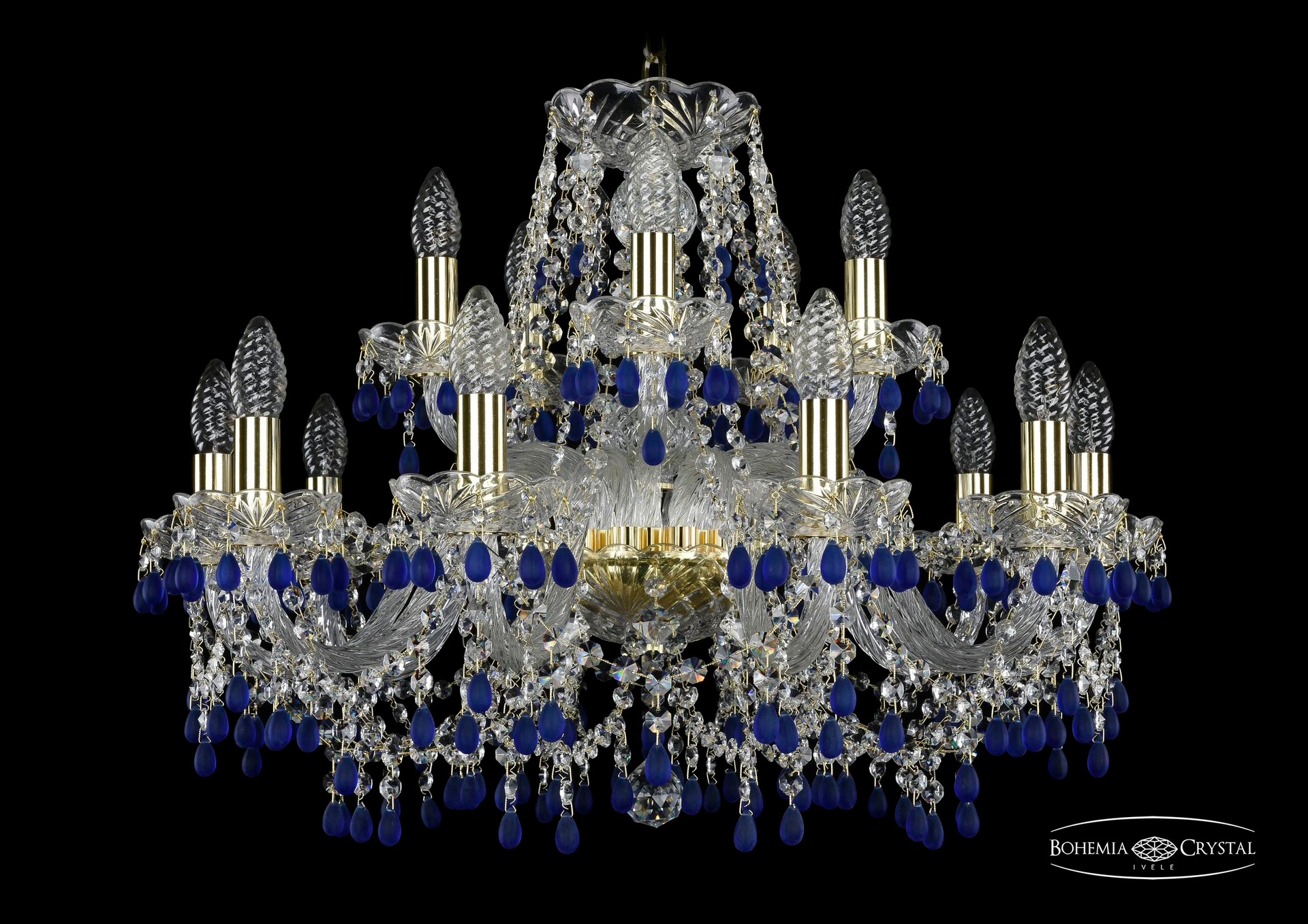 Подвесная хрустальная люстра 1410 Bohemia 1410/10+5/240 G V3001