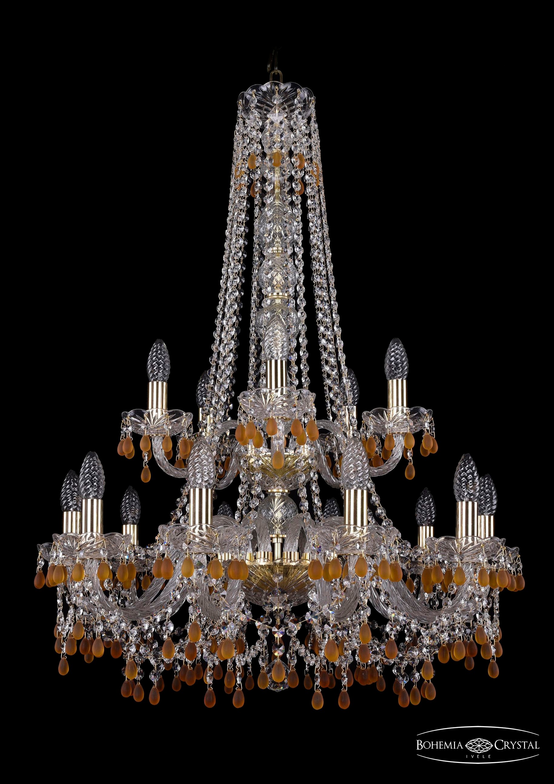 Подвесная хрустальная люстра 1410 Bohemia 1410/10+5/240/h-91/2d G V1003