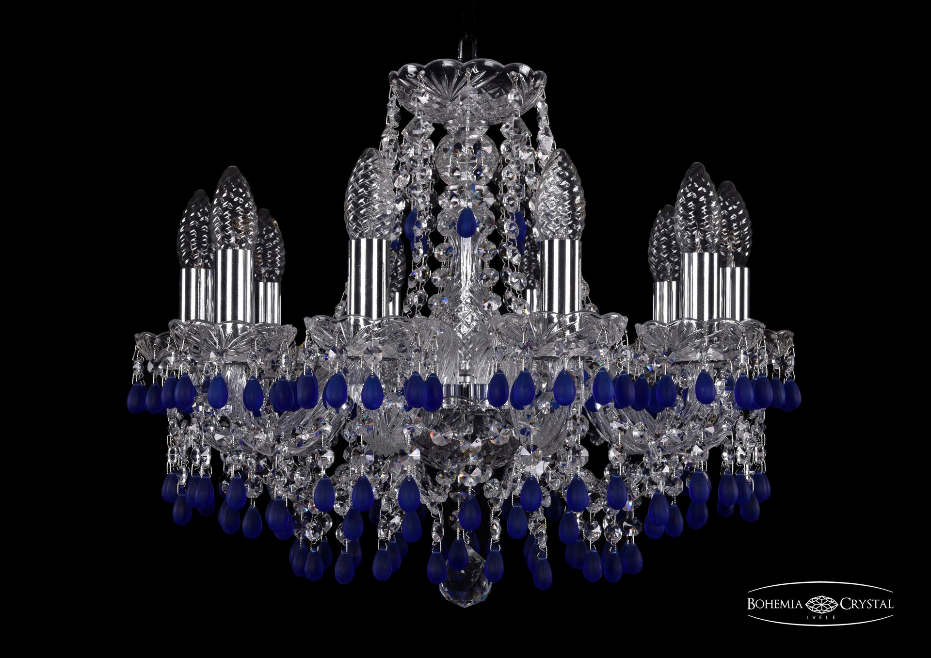 Подвесная хрустальная люстра 1410 Bohemia 1410/10/160 Ni V3001