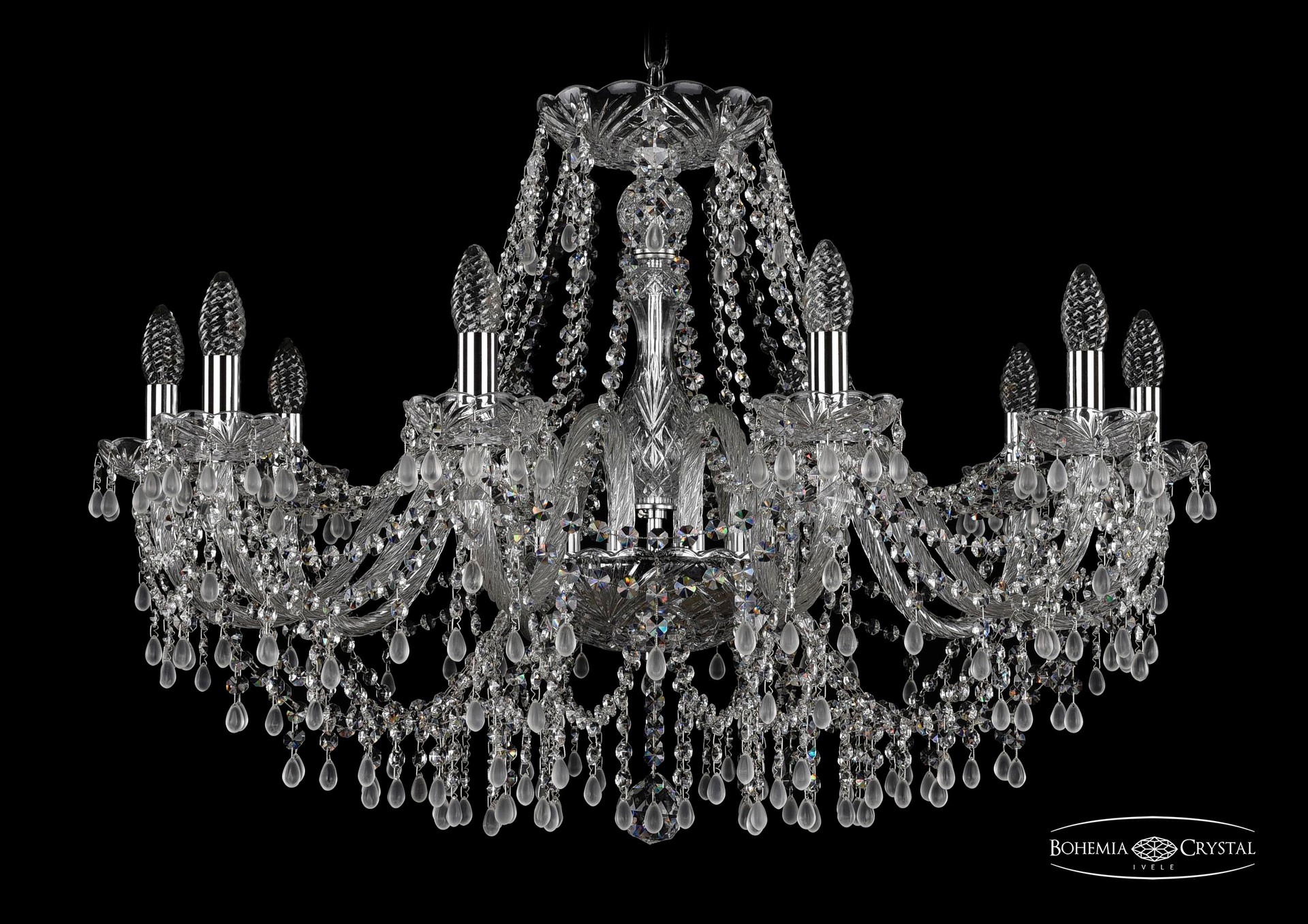 Подвесная хрустальная люстра 1410 Bohemia 1410/10/300 Ni V0300