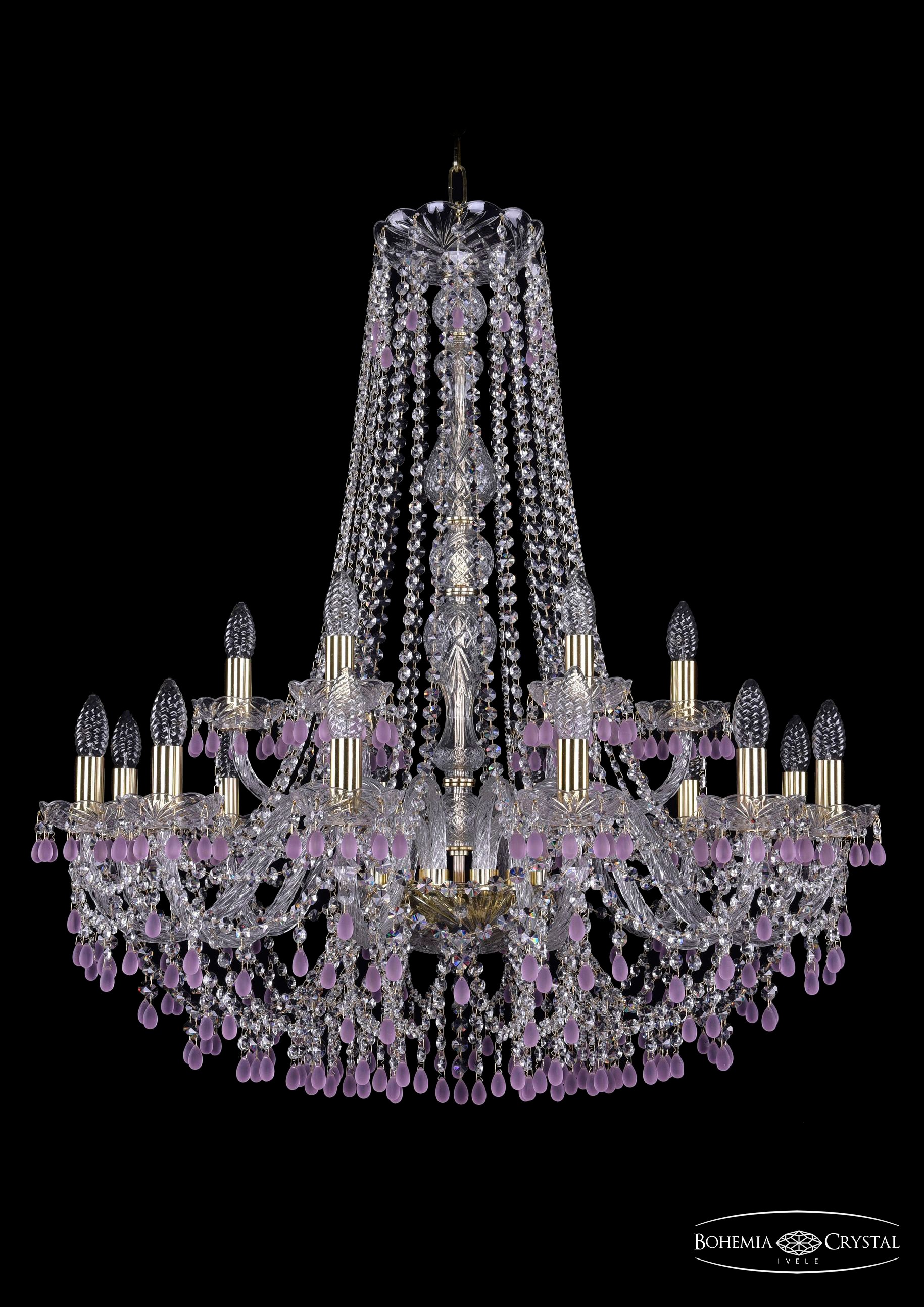 Подвесная хрустальная люстра 1410 Bohemia 1410/12+6/300/h-95 G V7010