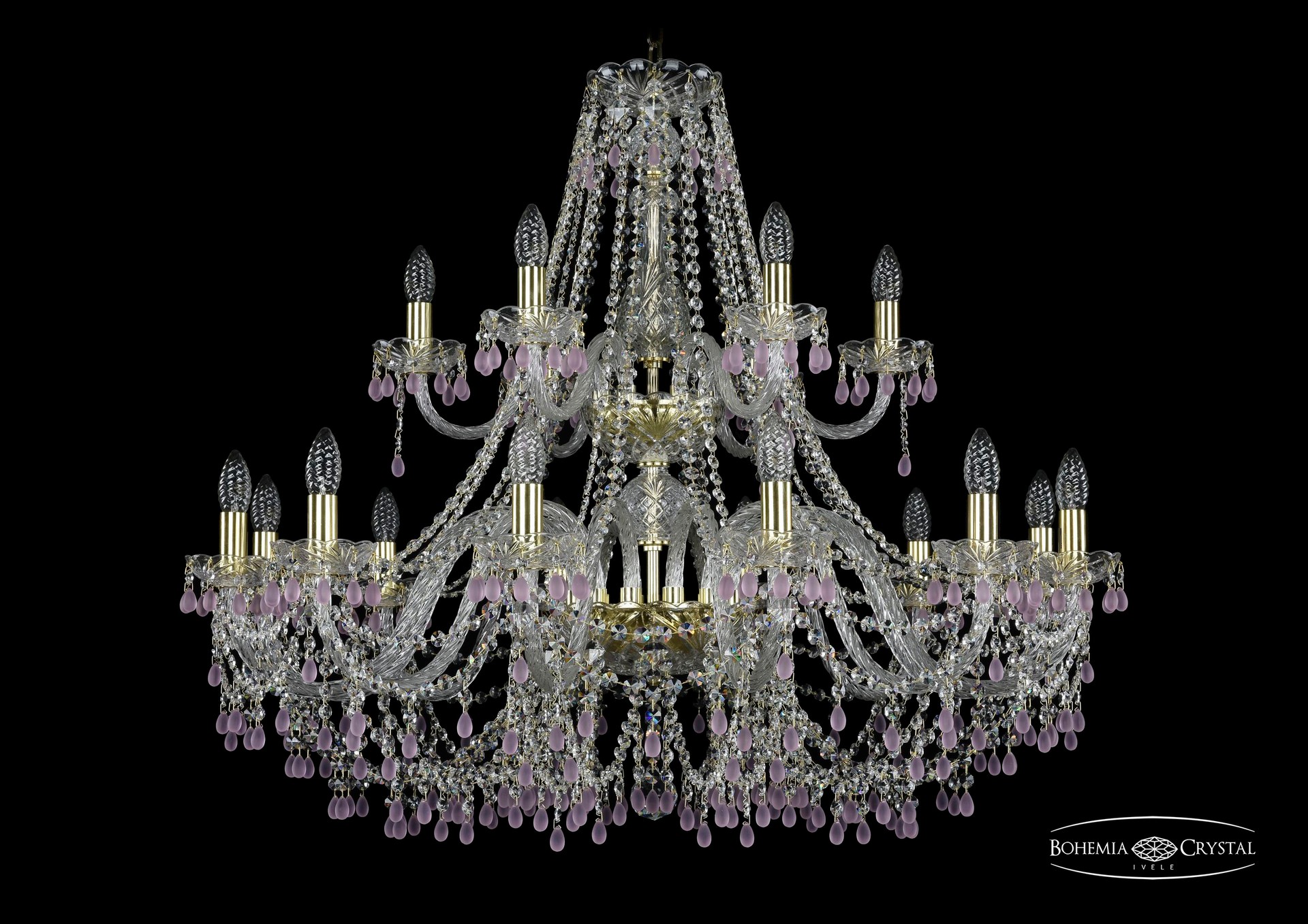 Подвесная хрустальная люстра 1410 Bohemia 1410/12+6/360/2d G V7010