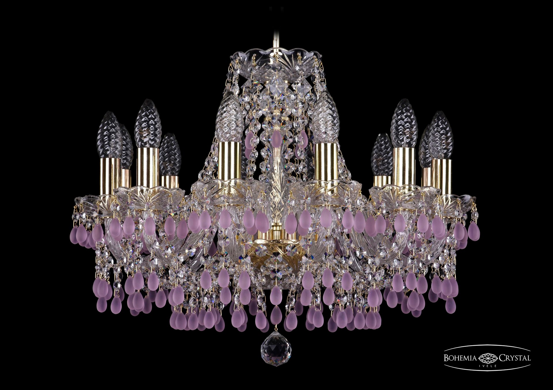 Подвесная хрустальная люстра 1410 Bohemia 1410/12/160 G V7010