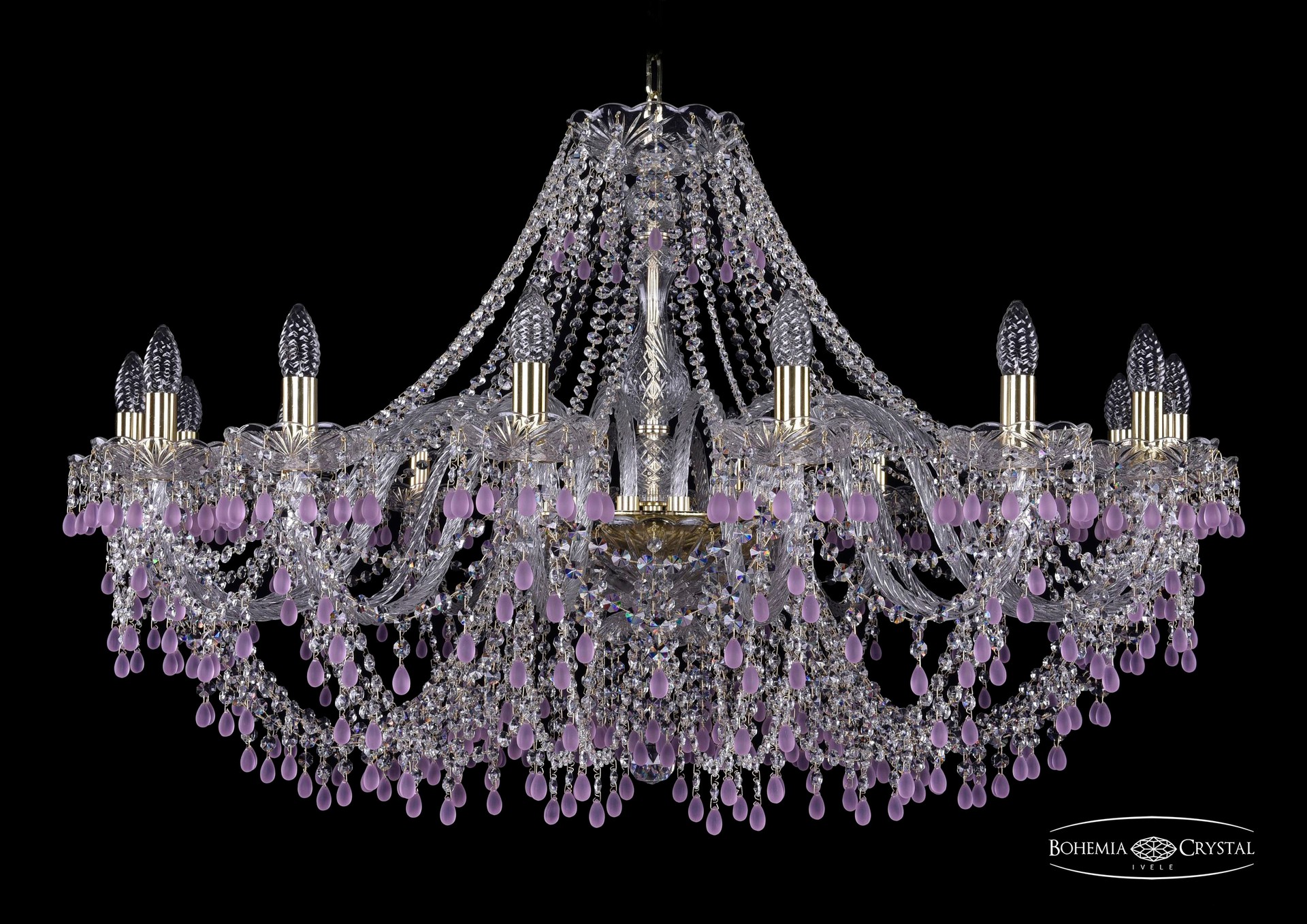 Подвесная хрустальная люстра 1410 Bohemia 1410/16/400 G V7010