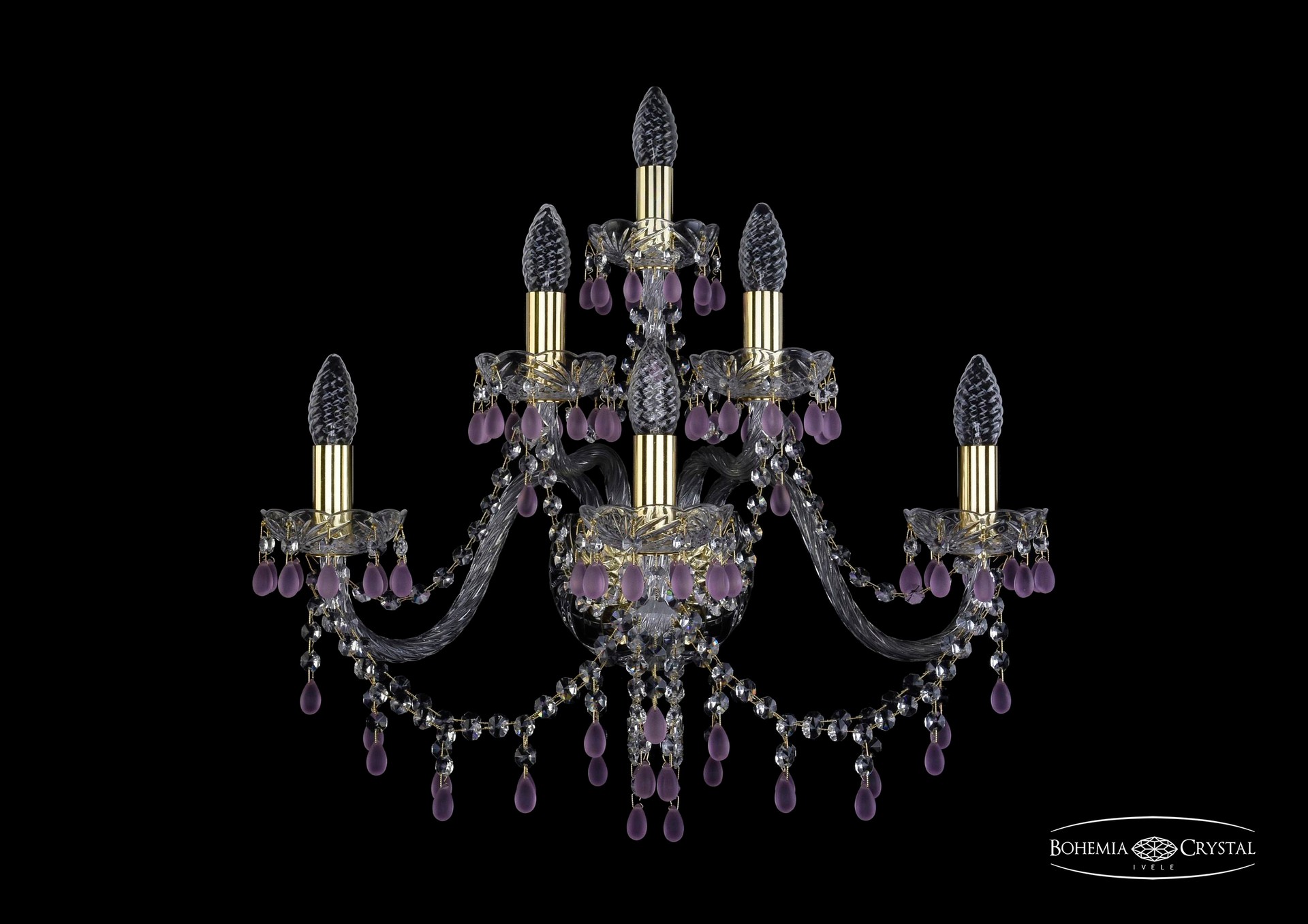 Настенное бра Bohemia 1410 1410B/3+2+1/240/G/V7010