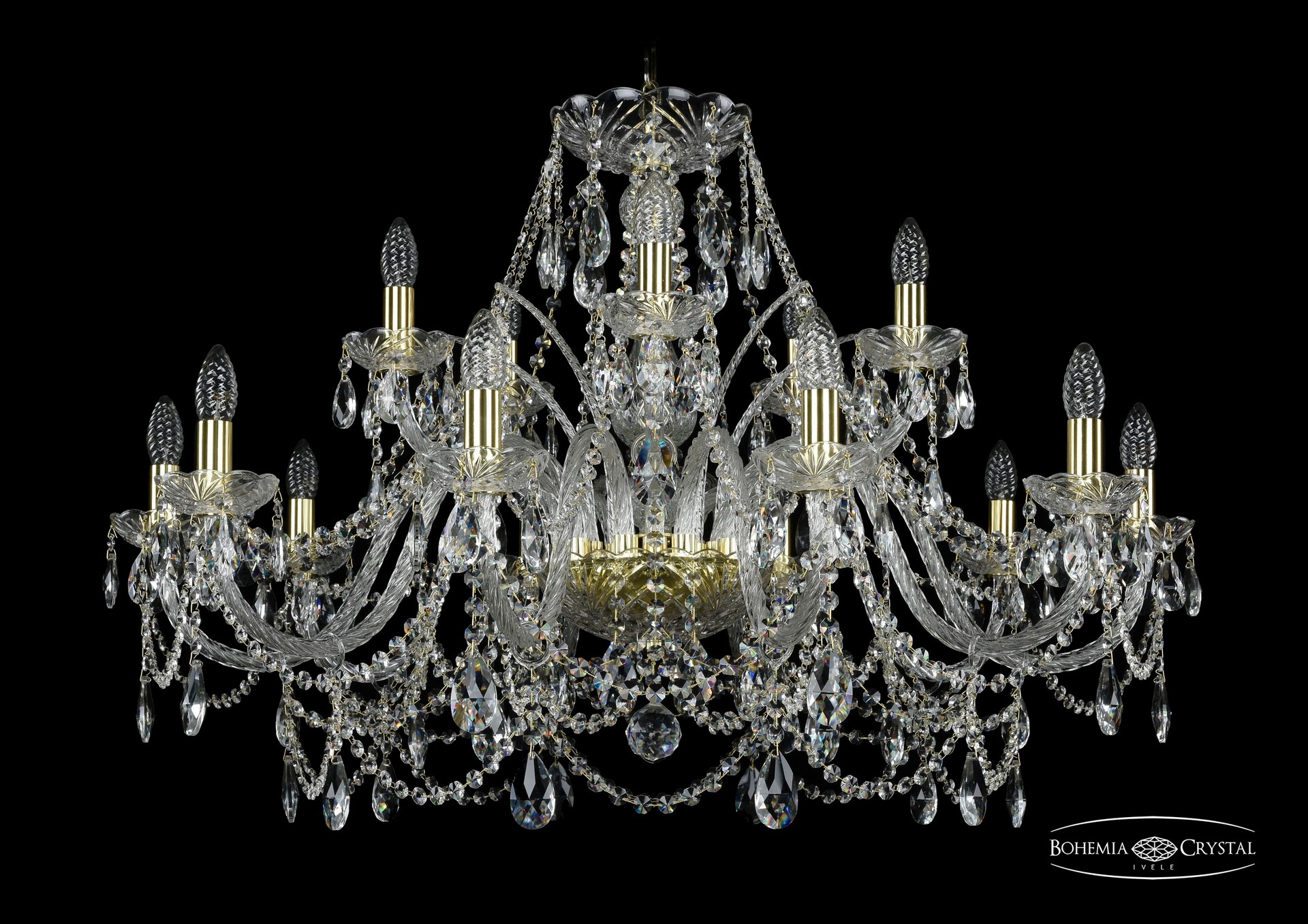 Подвесная хрустальная люстра 1411 Bohemia 1411/10+5/360 G