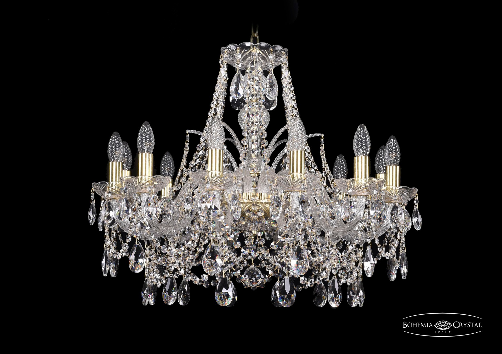 Подвесная хрустальная люстра 1411 Bohemia 1411/12/240 G