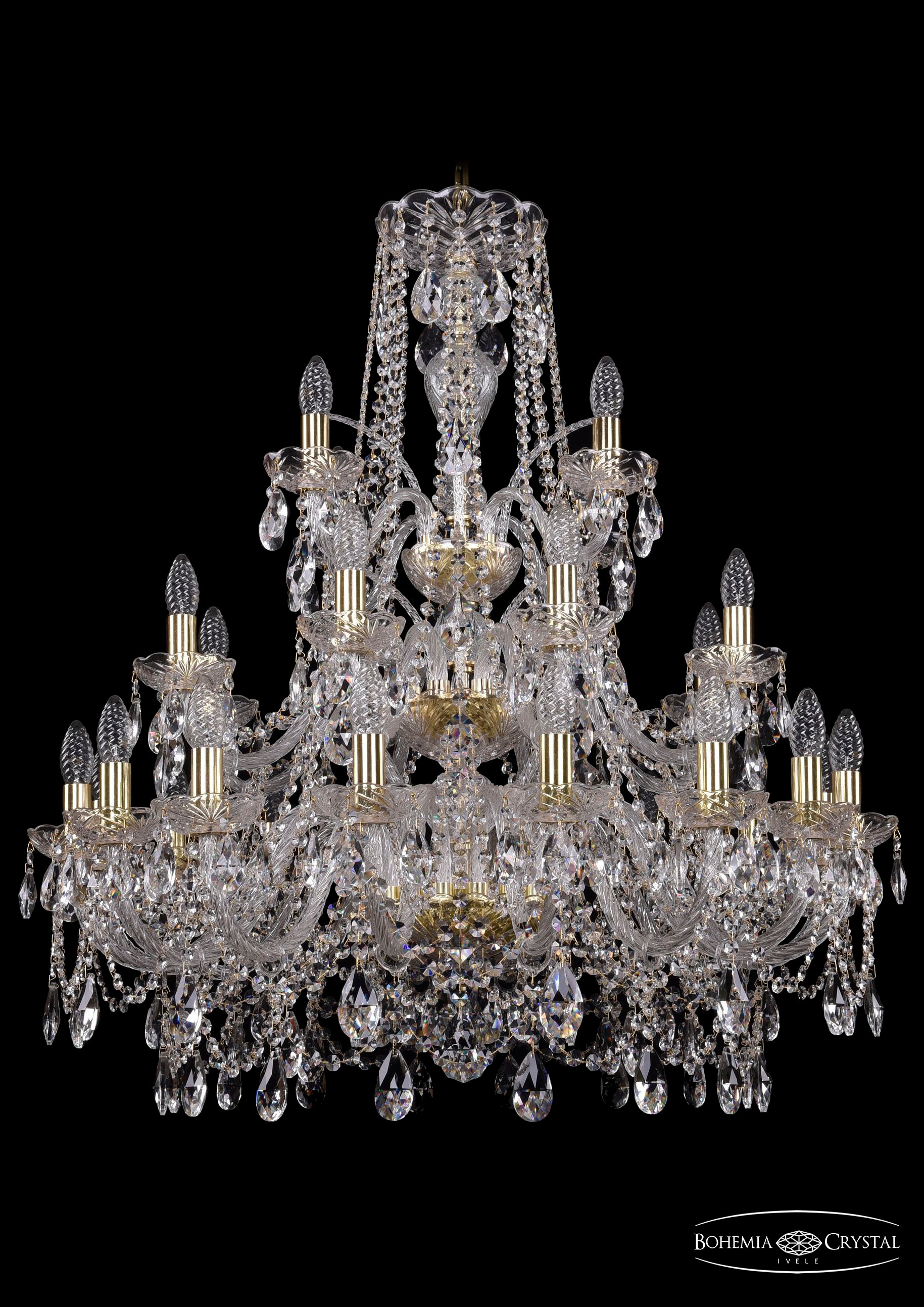 Подвесная хрустальная люстра 1411 Bohemia 1411/16+8+4/300/3d G