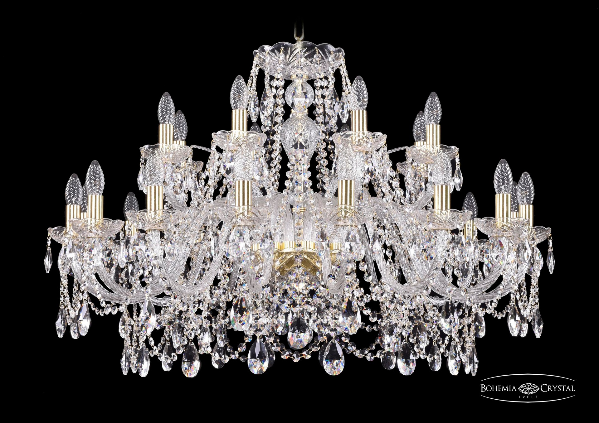 Подвесная хрустальная люстра 1411 Bohemia 1411/16+8/360 G